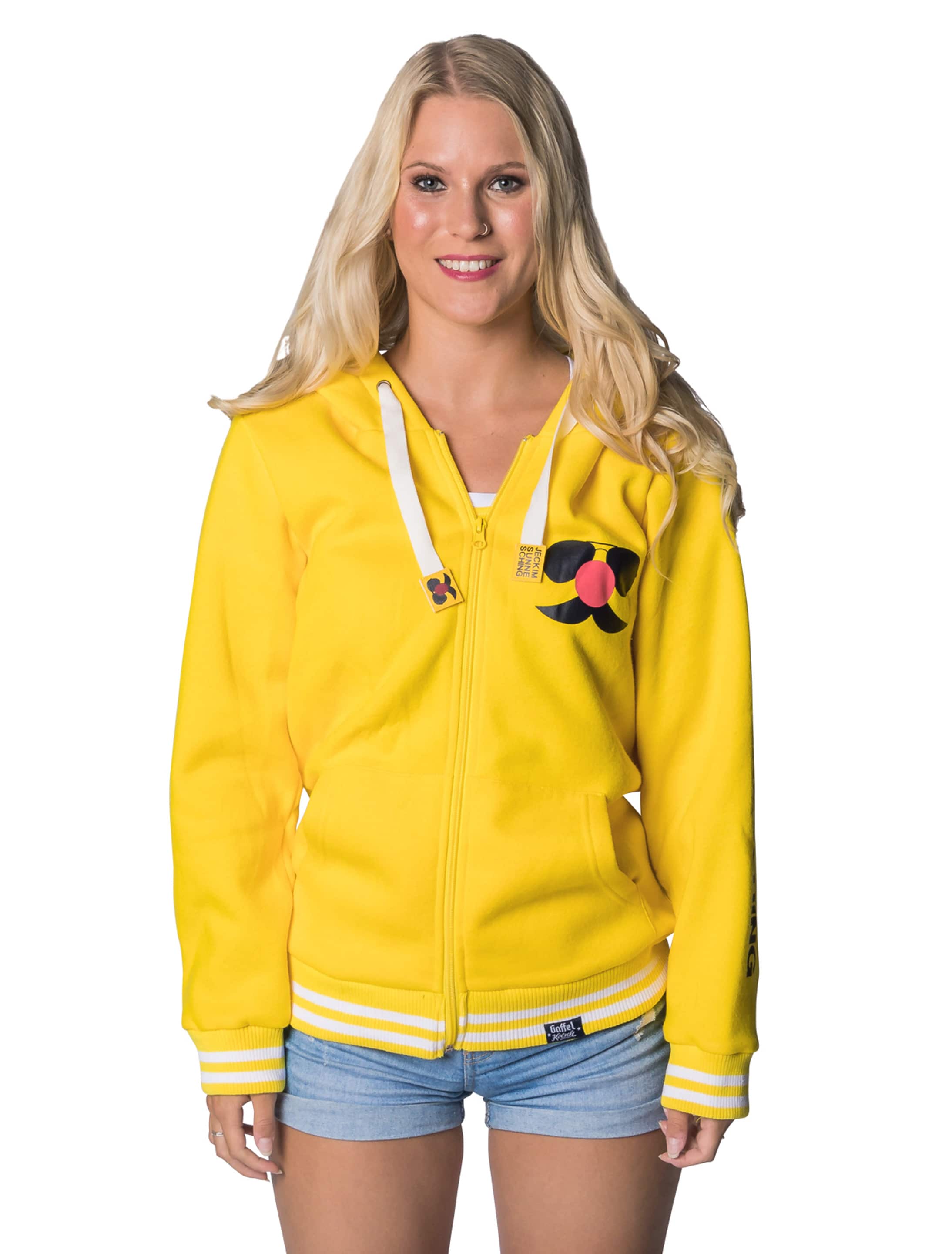 Sweatshirt Jacke Jeck im Sunnesching Unisex gelb 3XL/4XL