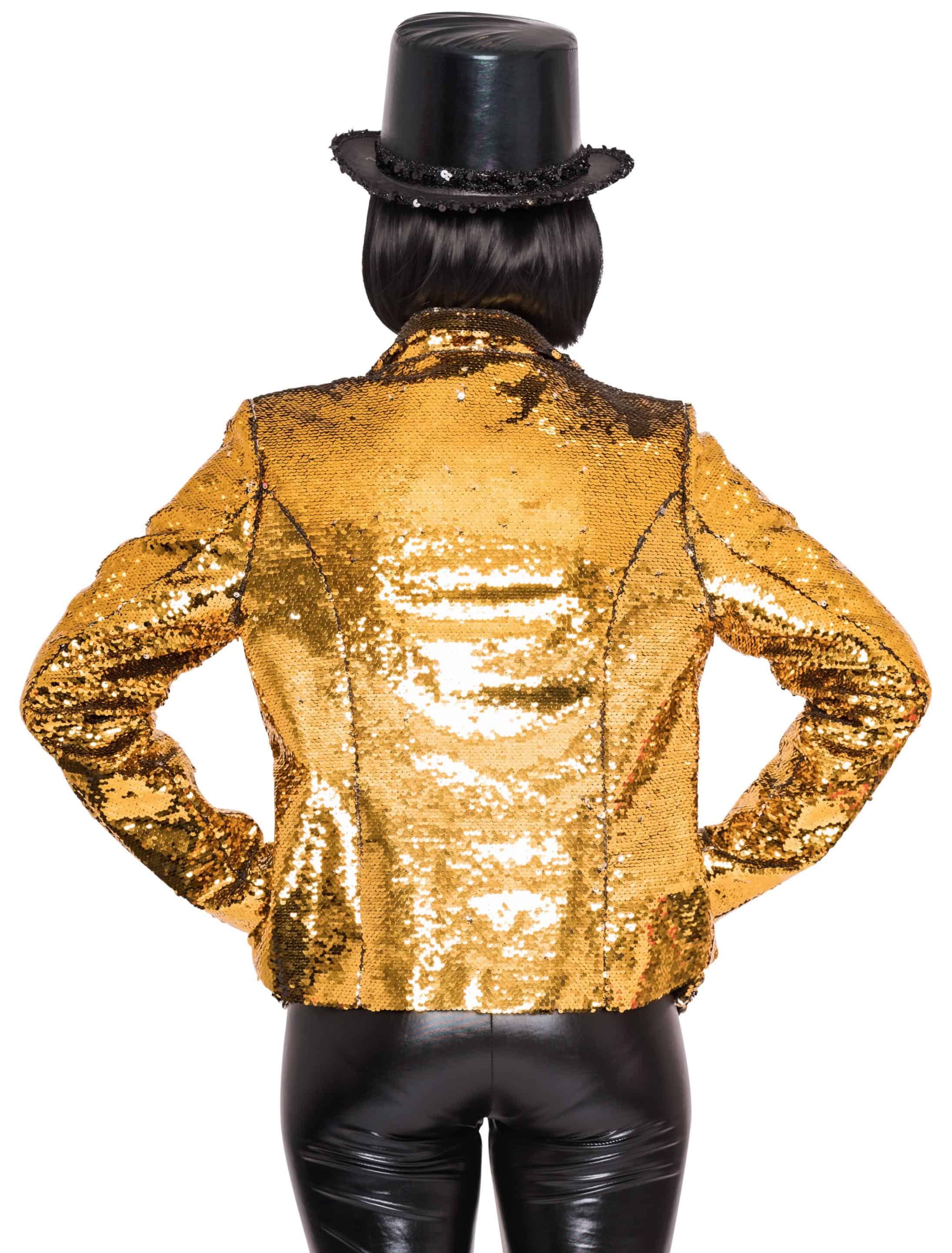 Jacke Pailletten Damen gold XS