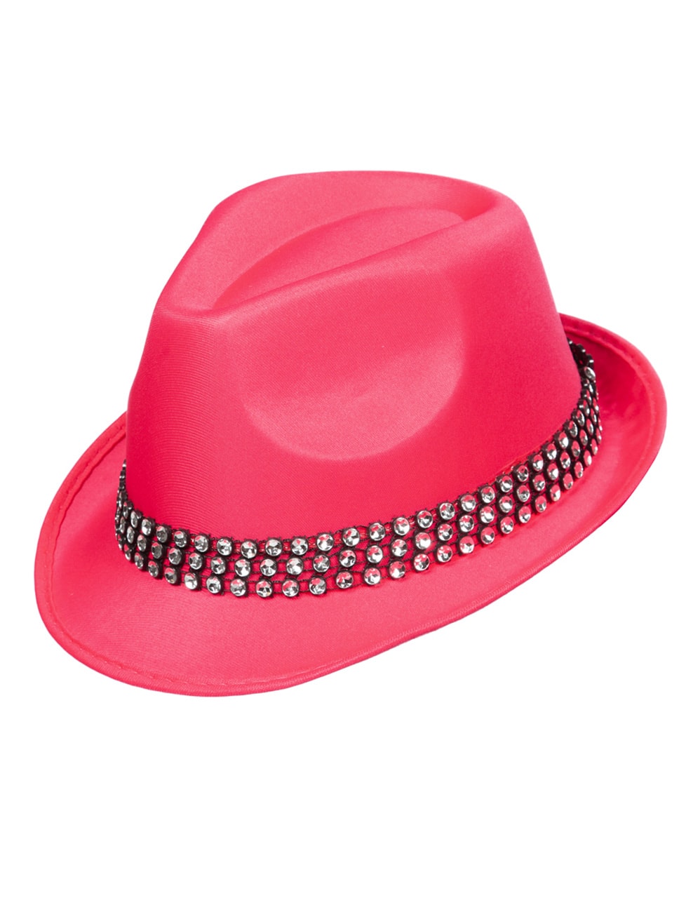 Gangsterhut mit Strass  pink one size