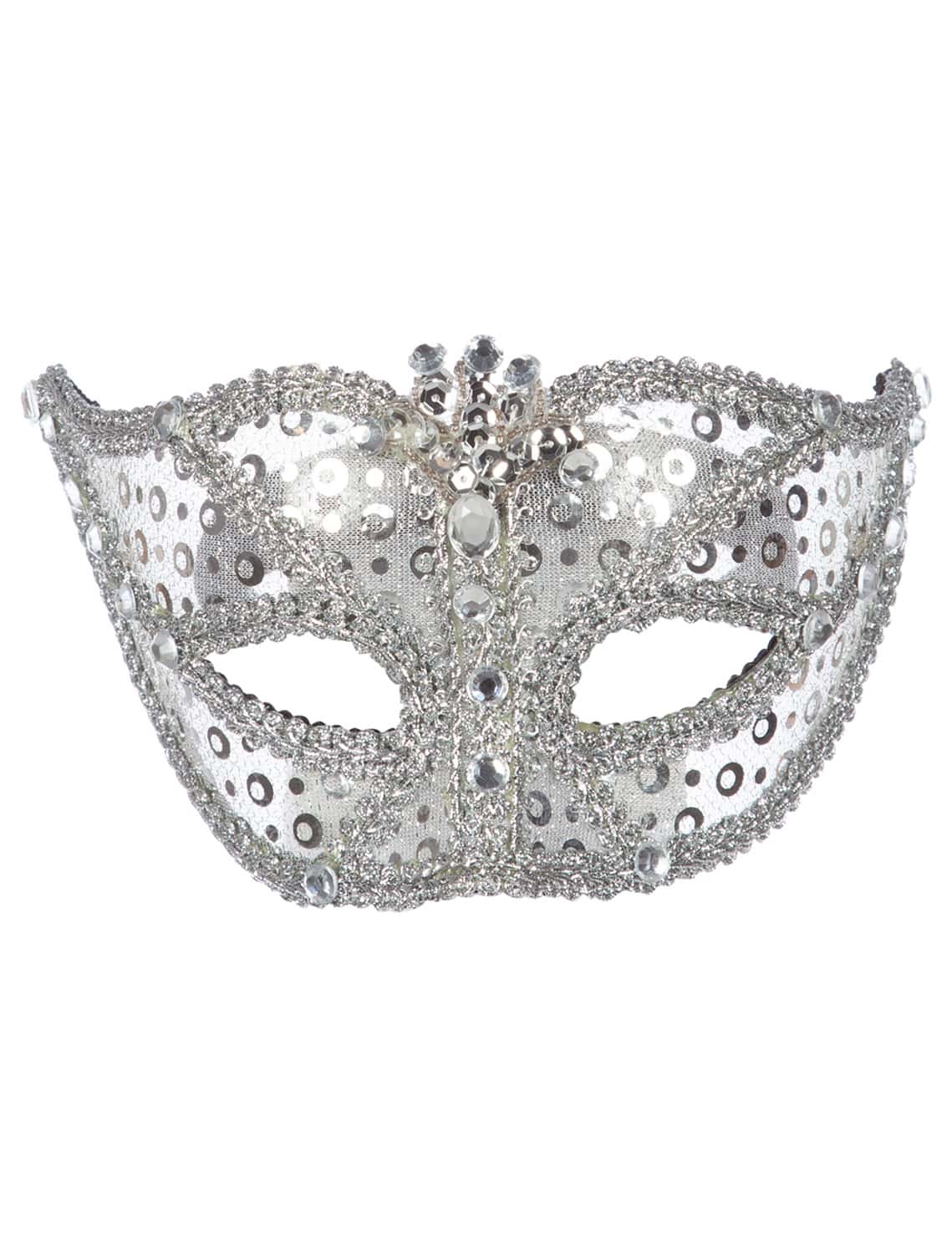 Maske Venedig mit Pailletten silber Maske Venedig mit Pailletten silber
