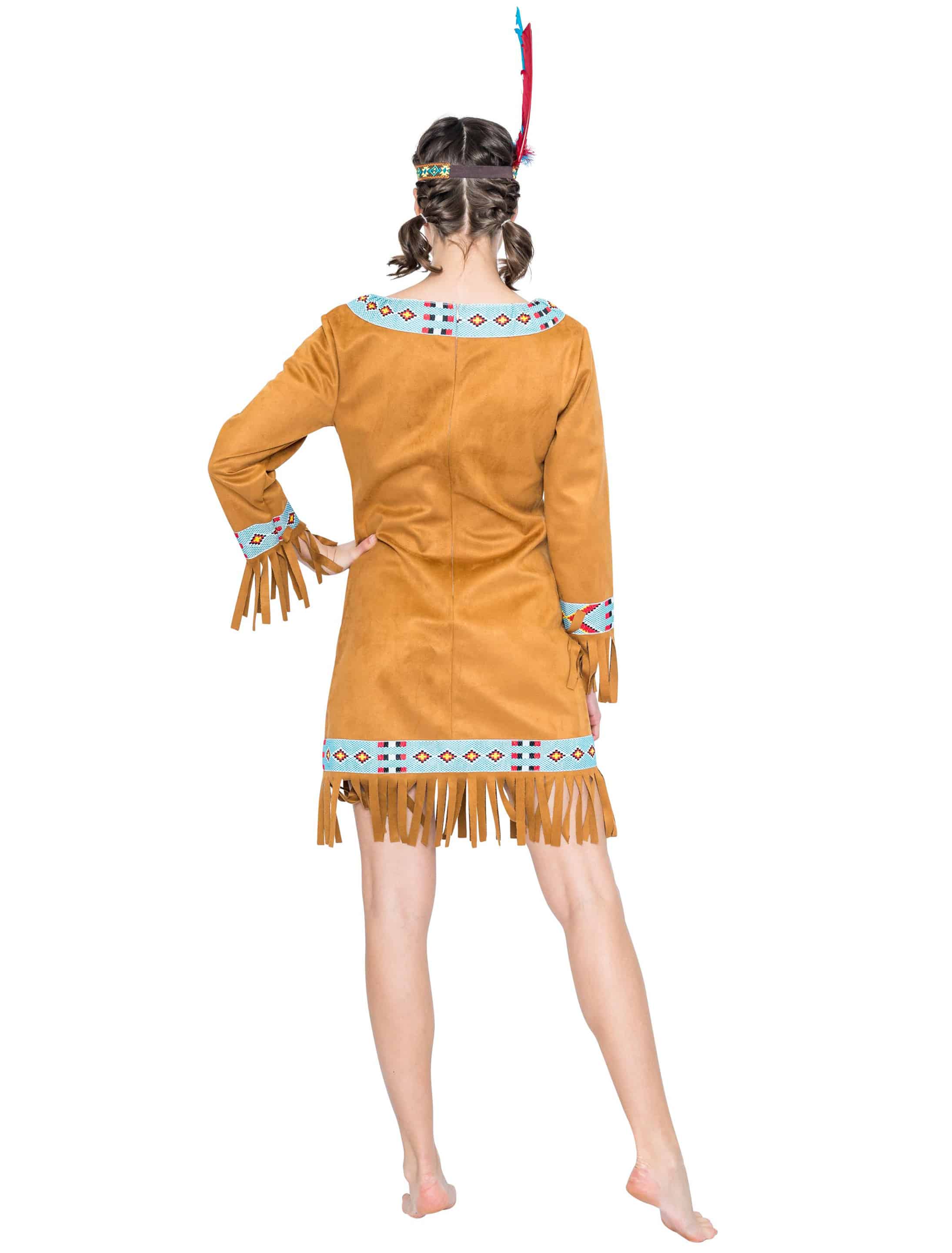 Kleid Indianerin Damen braun 2XL