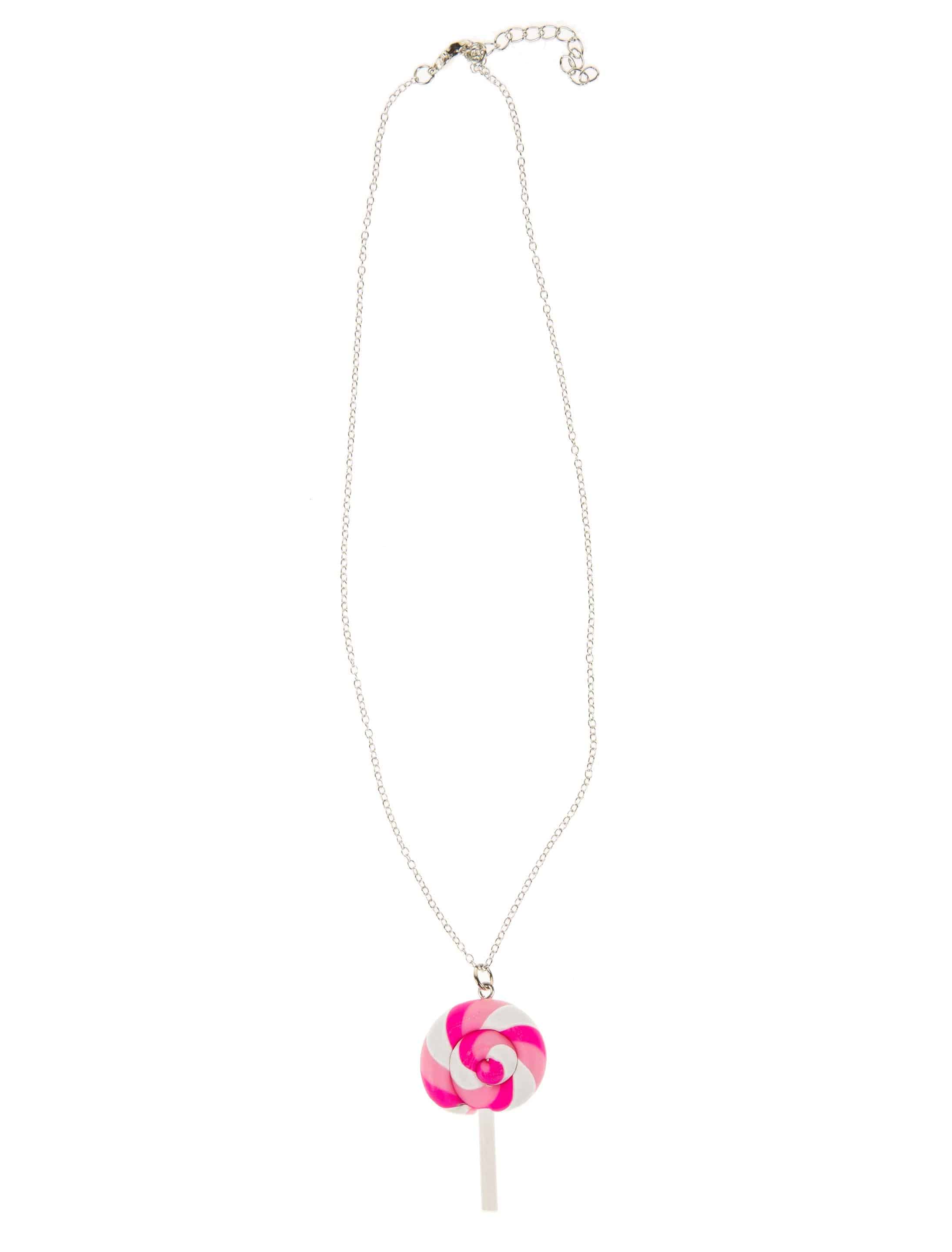 Halskette Candy Lolli pink/weiß