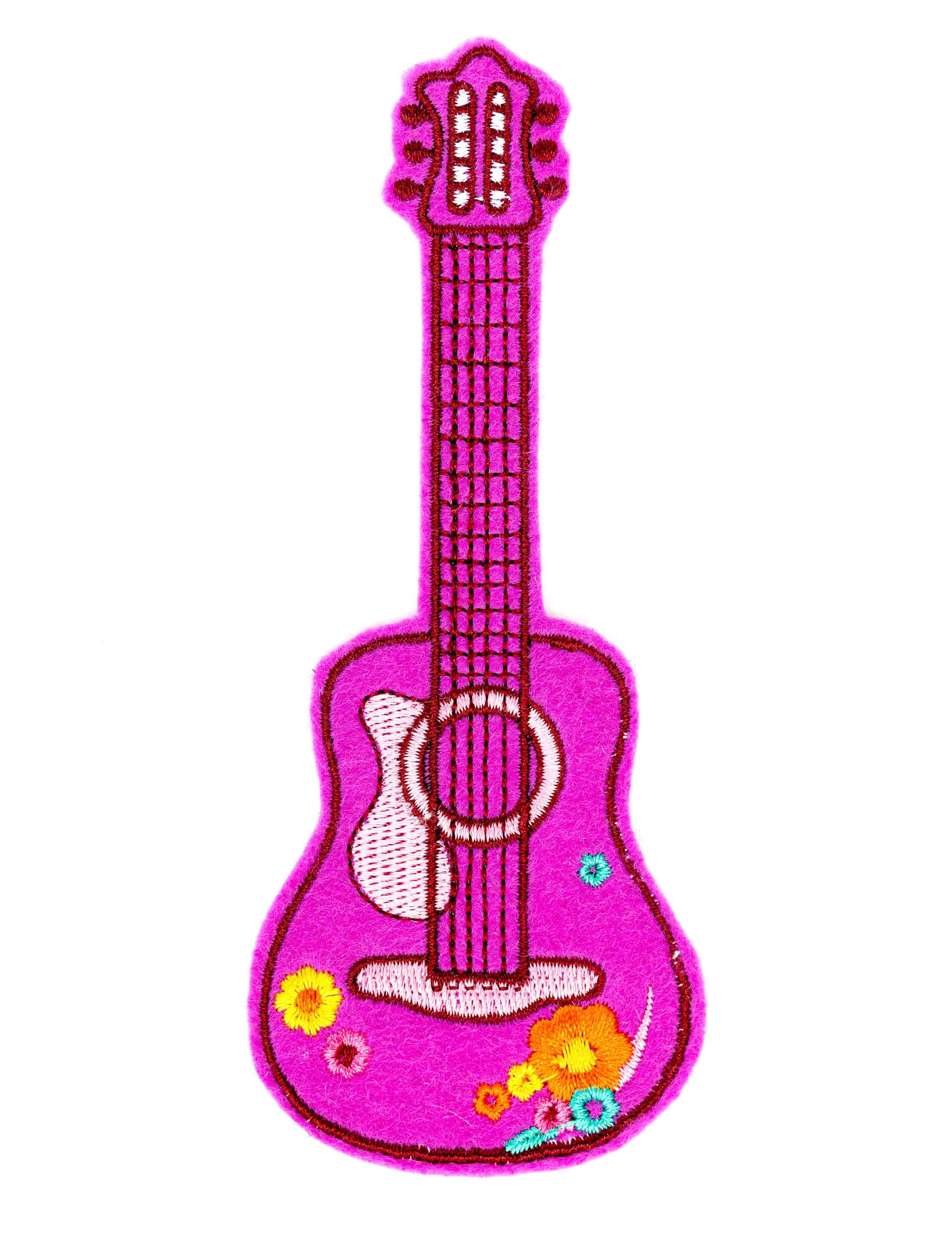 Aufnäher/Bügelbild Gitarre lila 130mm