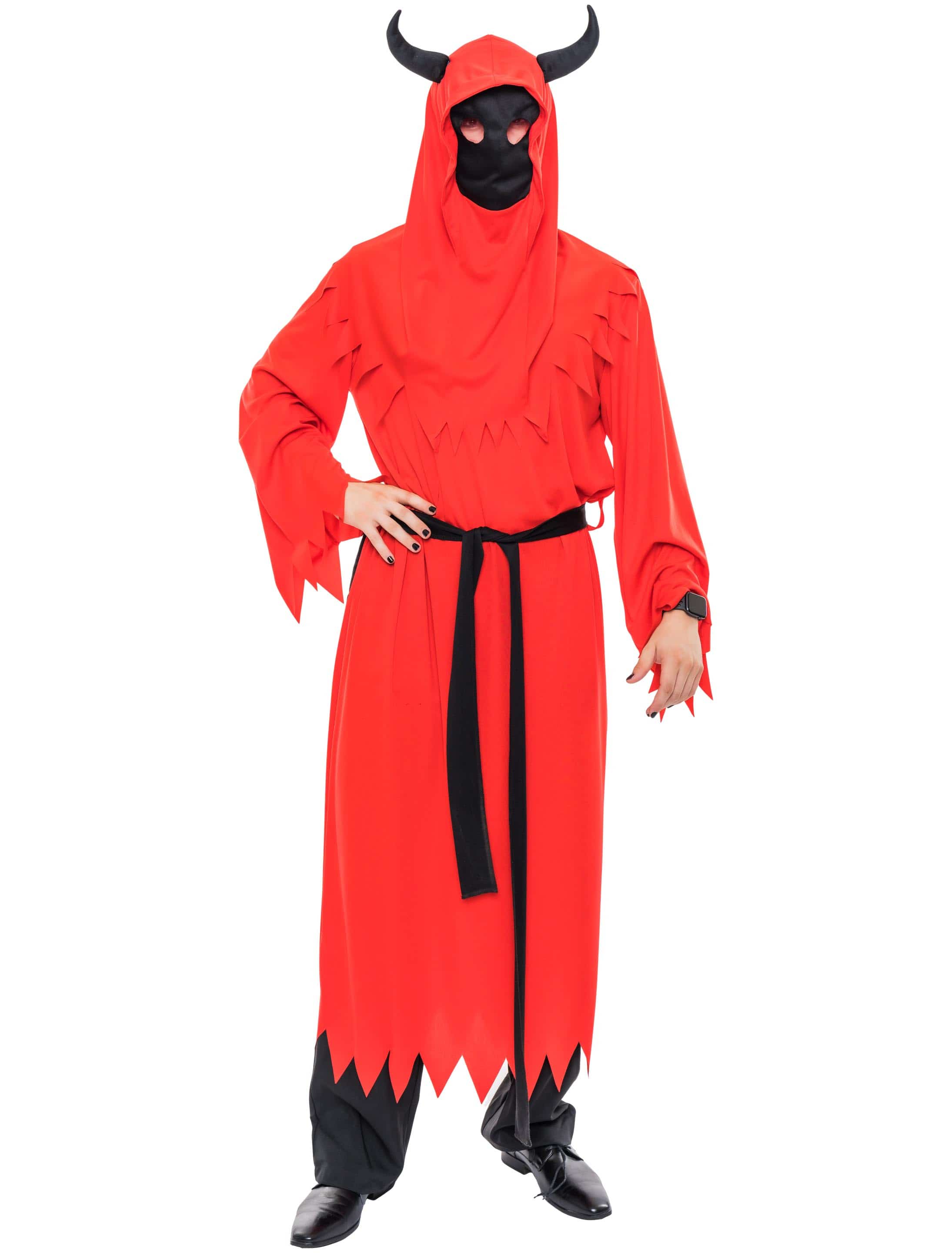 Robe Teufel mit Schwanz 3-tlg. Herren rot one size Robe Teufel mit Schwanz 3-tlg. Herren rot one size