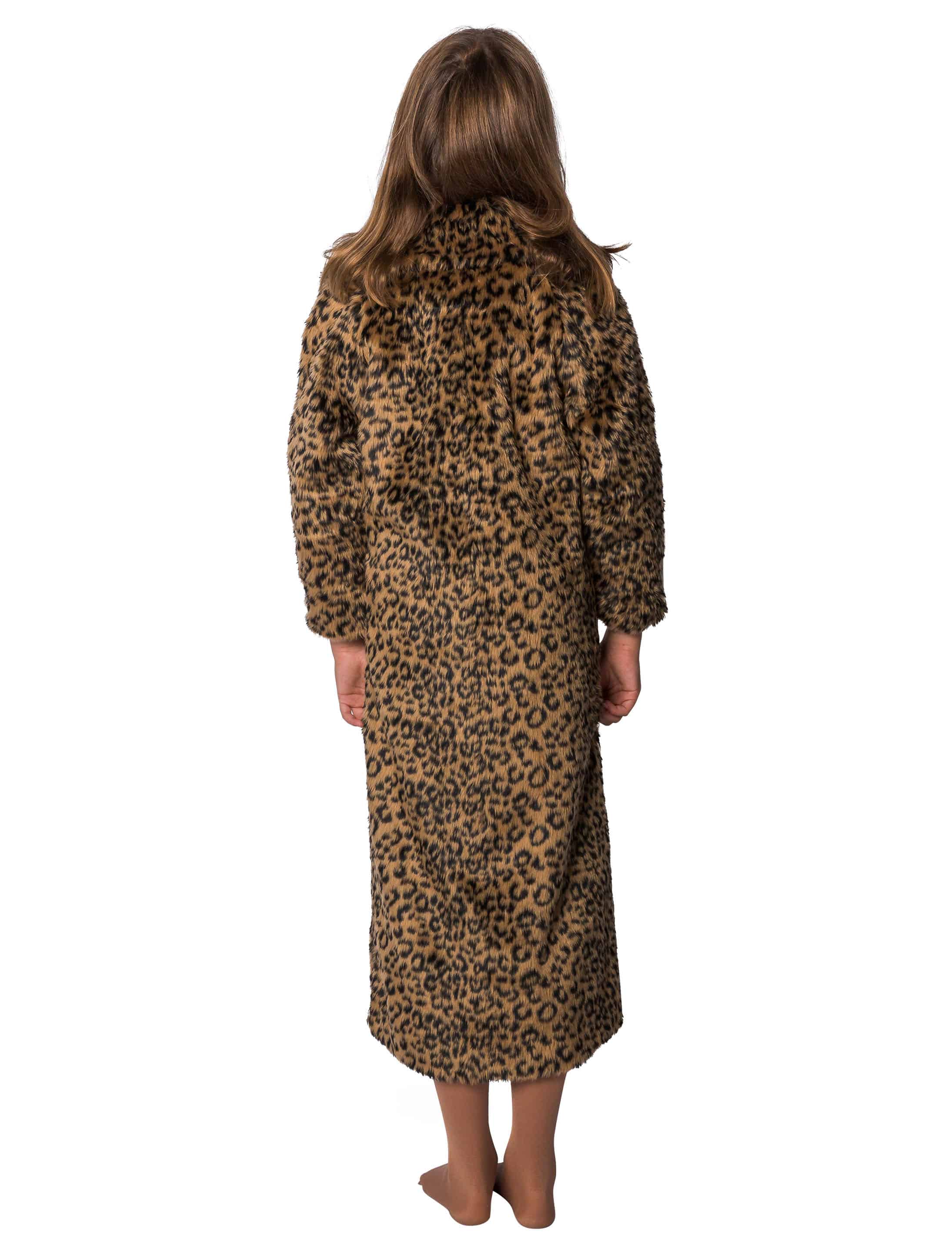 Mantel Kinder Leopardenmuster schwarz/braun 116-128