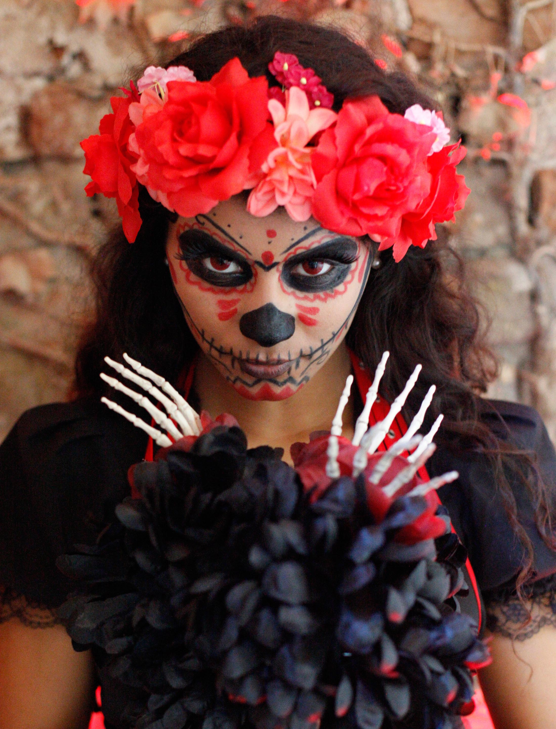 Haarband mit Blumen rot Haarband mit Blumen rot