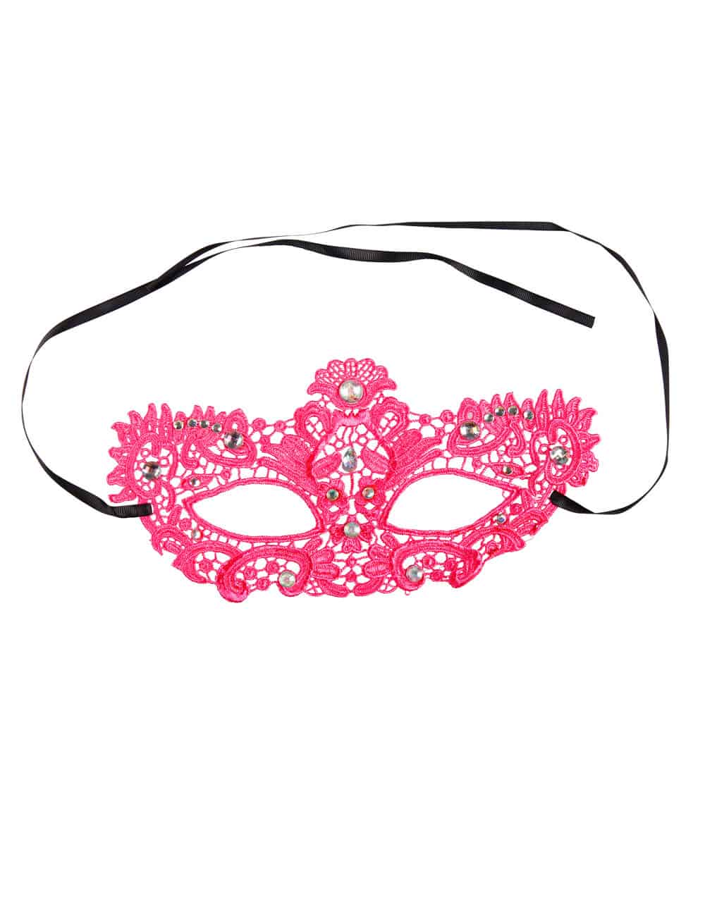 Maske Spitze mit Steinen soft pink