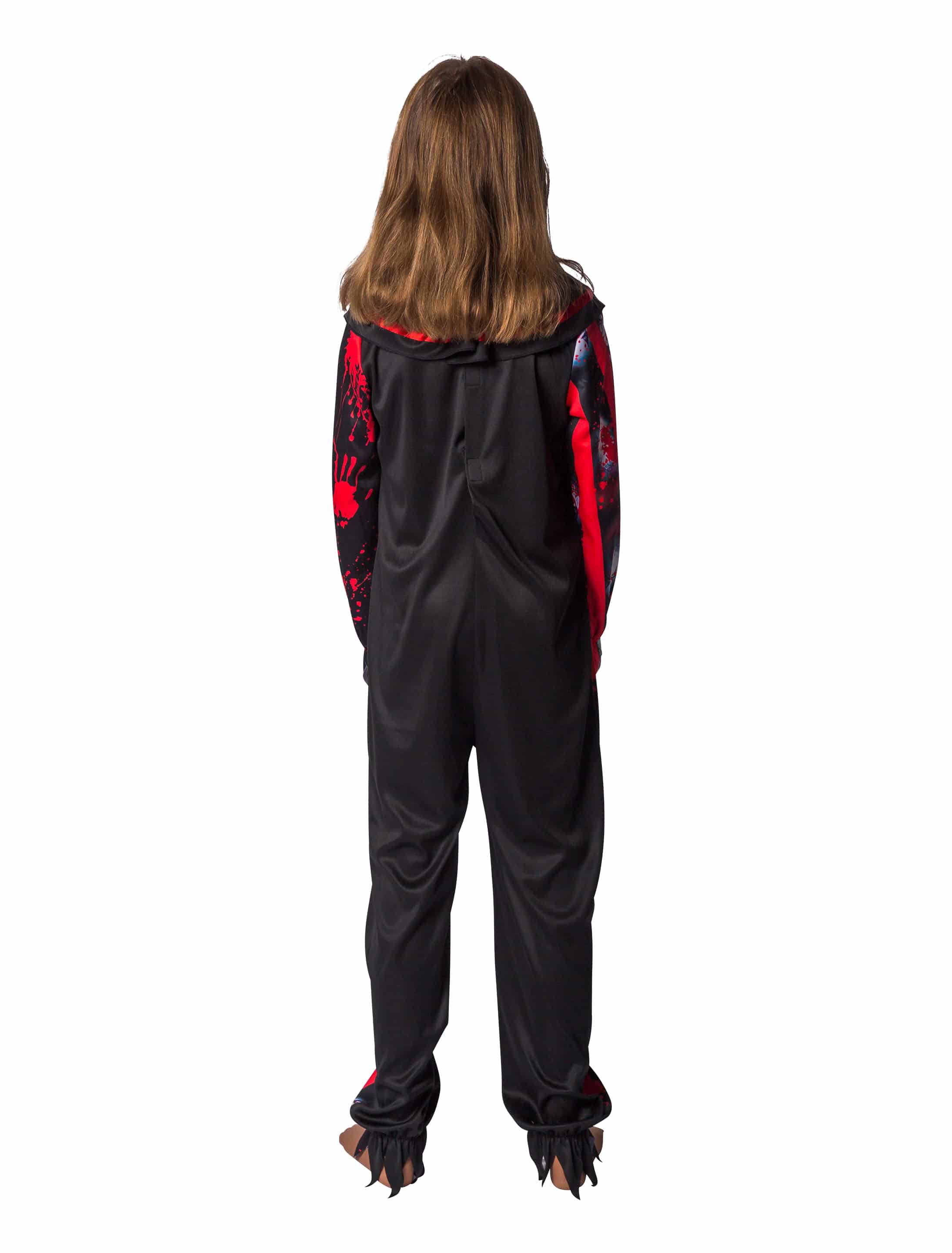 Jumpsuit Gruselclown Kinder schwarz/rot 5-6 Jahre