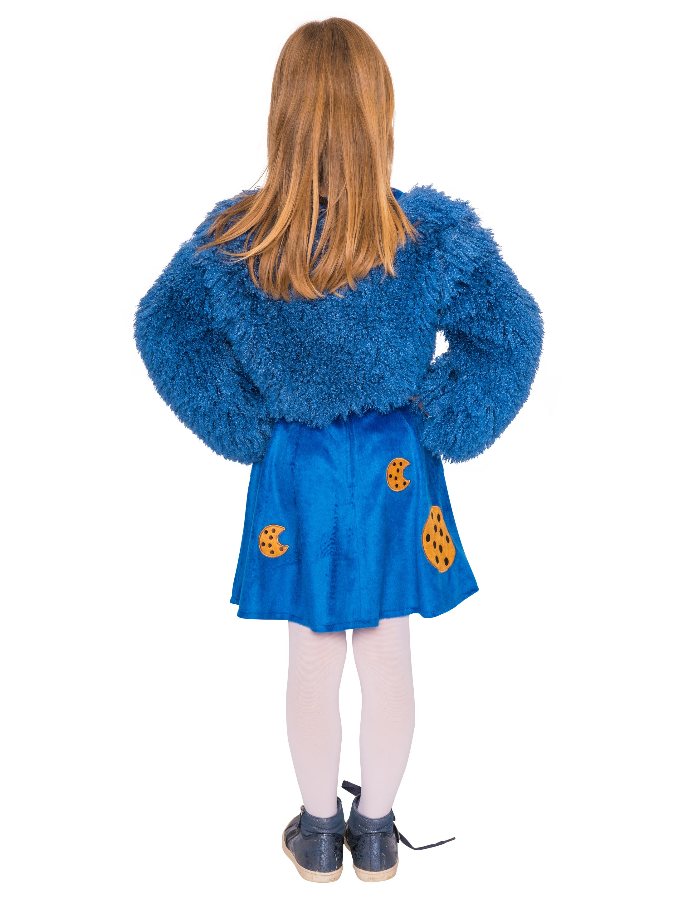 Jacke flauschig Kinder kurz blau 104-116