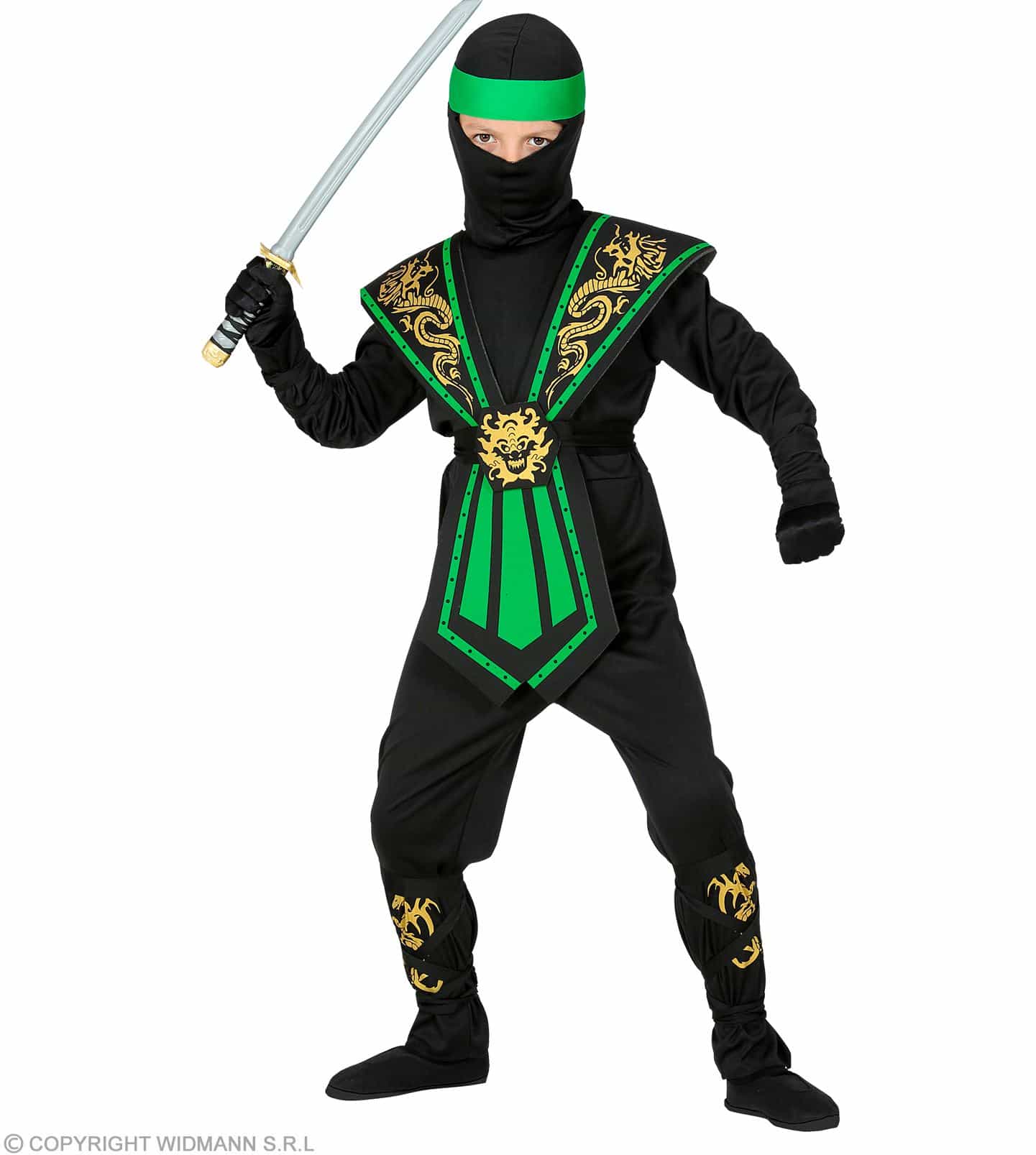 Ninja Kinder schwarz/grün 116