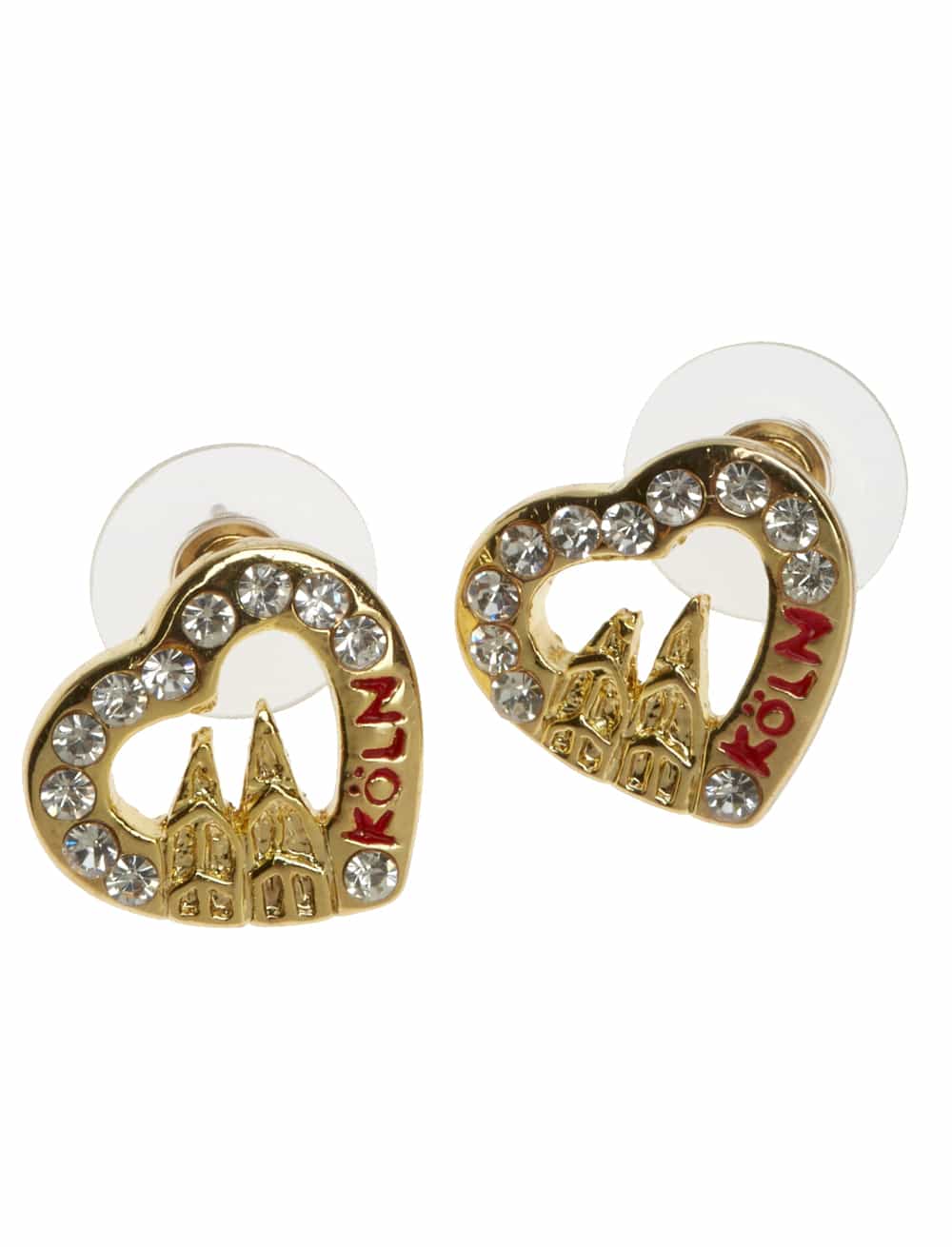 Ohrstecker Herz mit Dom gold