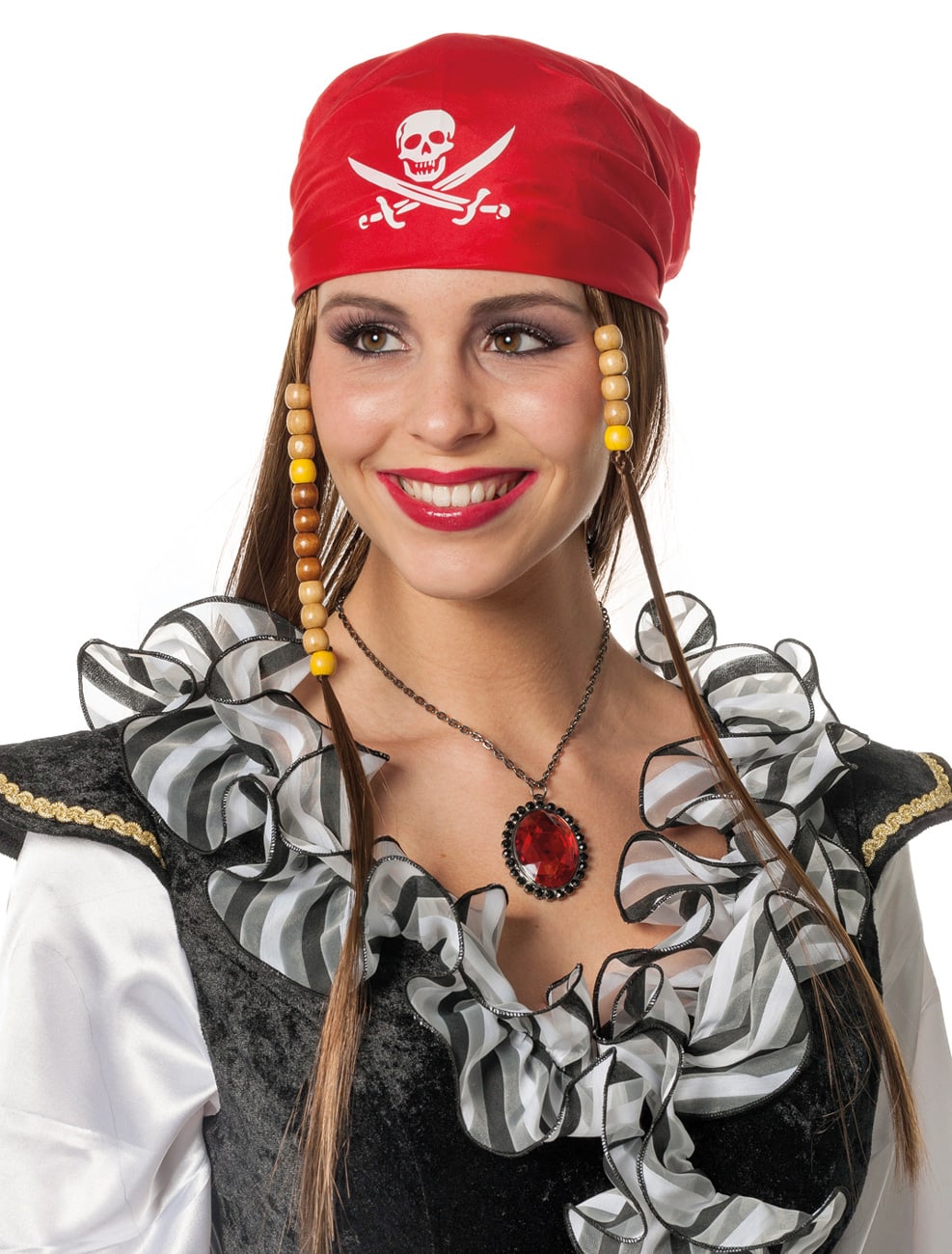 Perücke Pirat mit Kappe