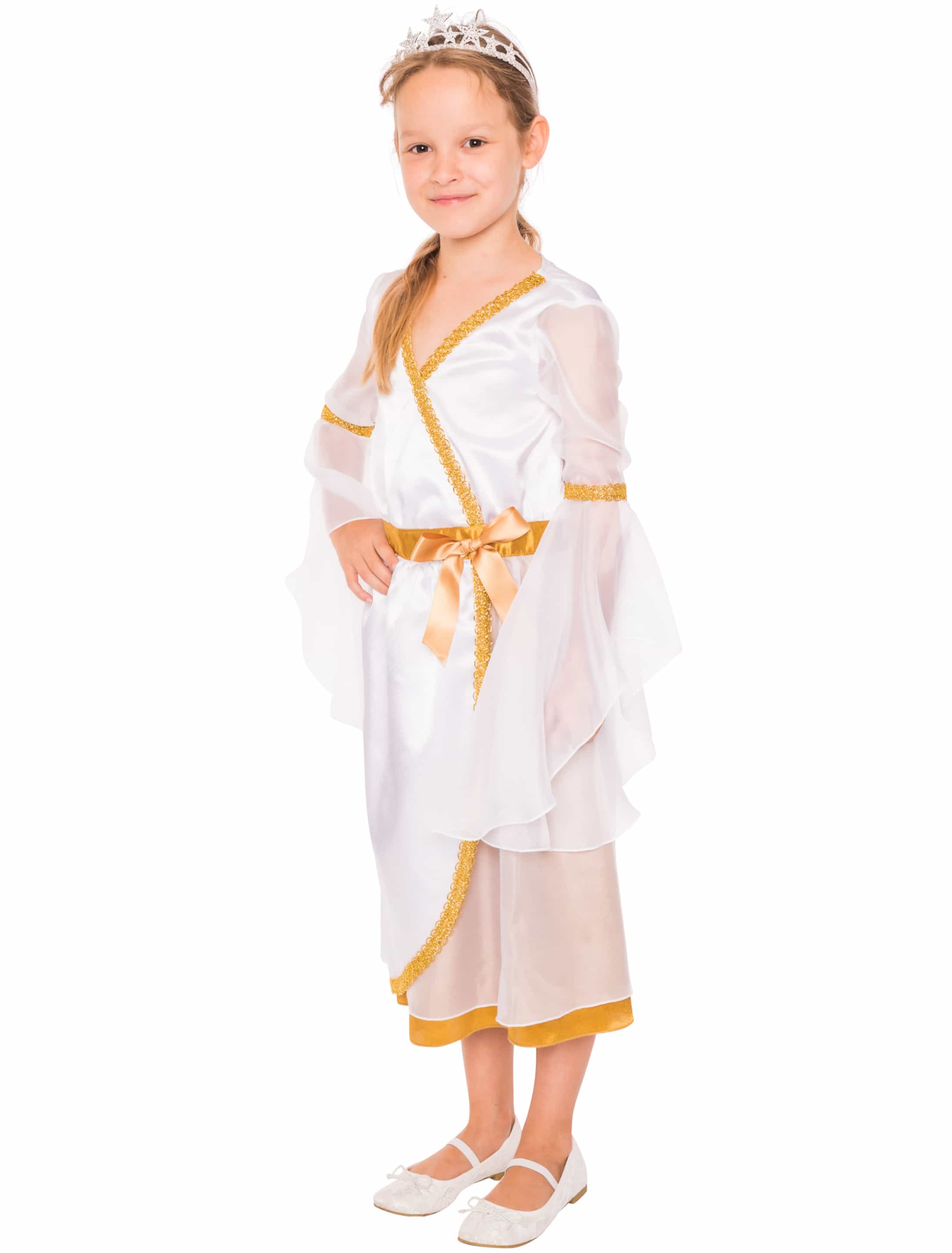 Kleid Engel Kinder weiß/gold 164