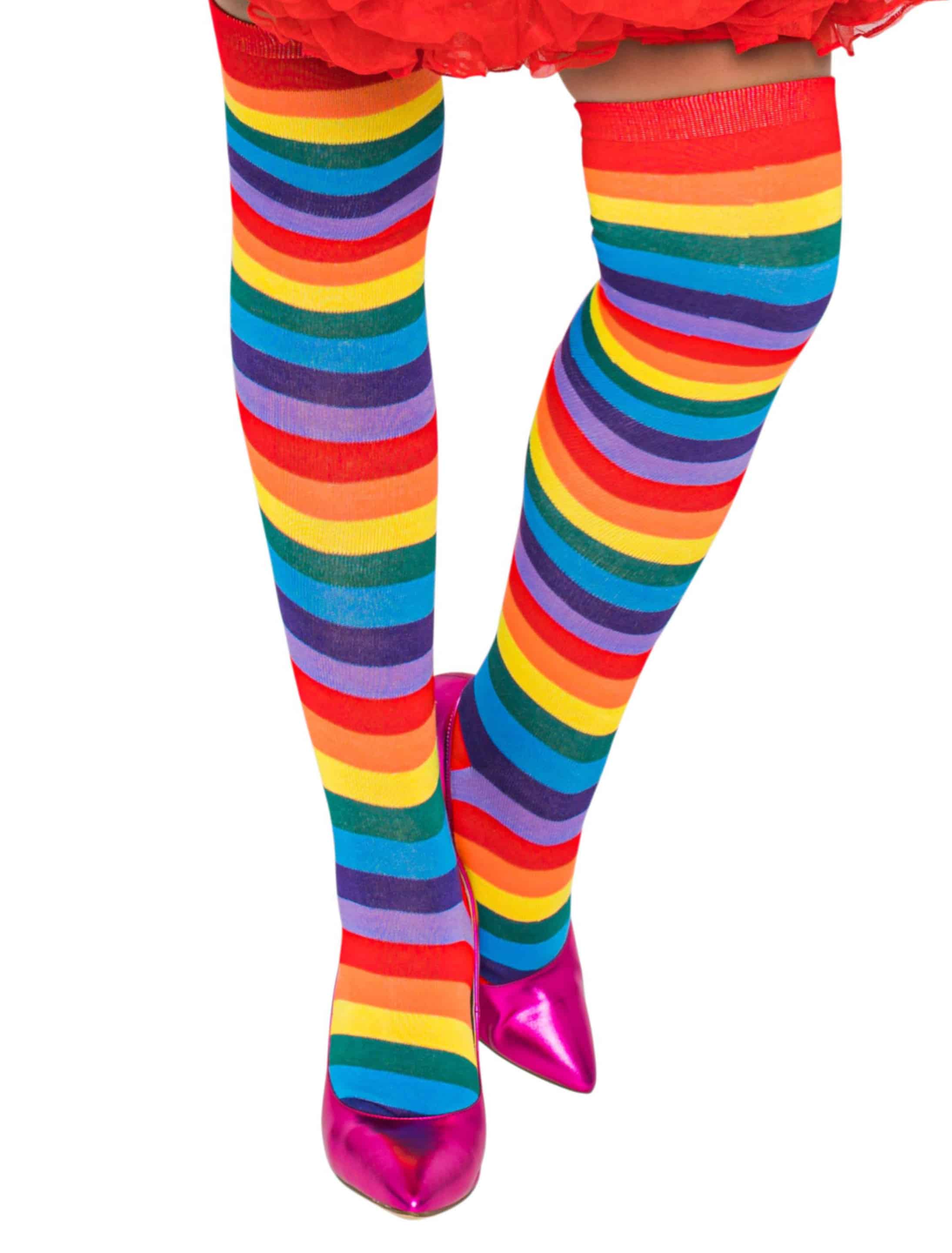 Overknees Regenbogen