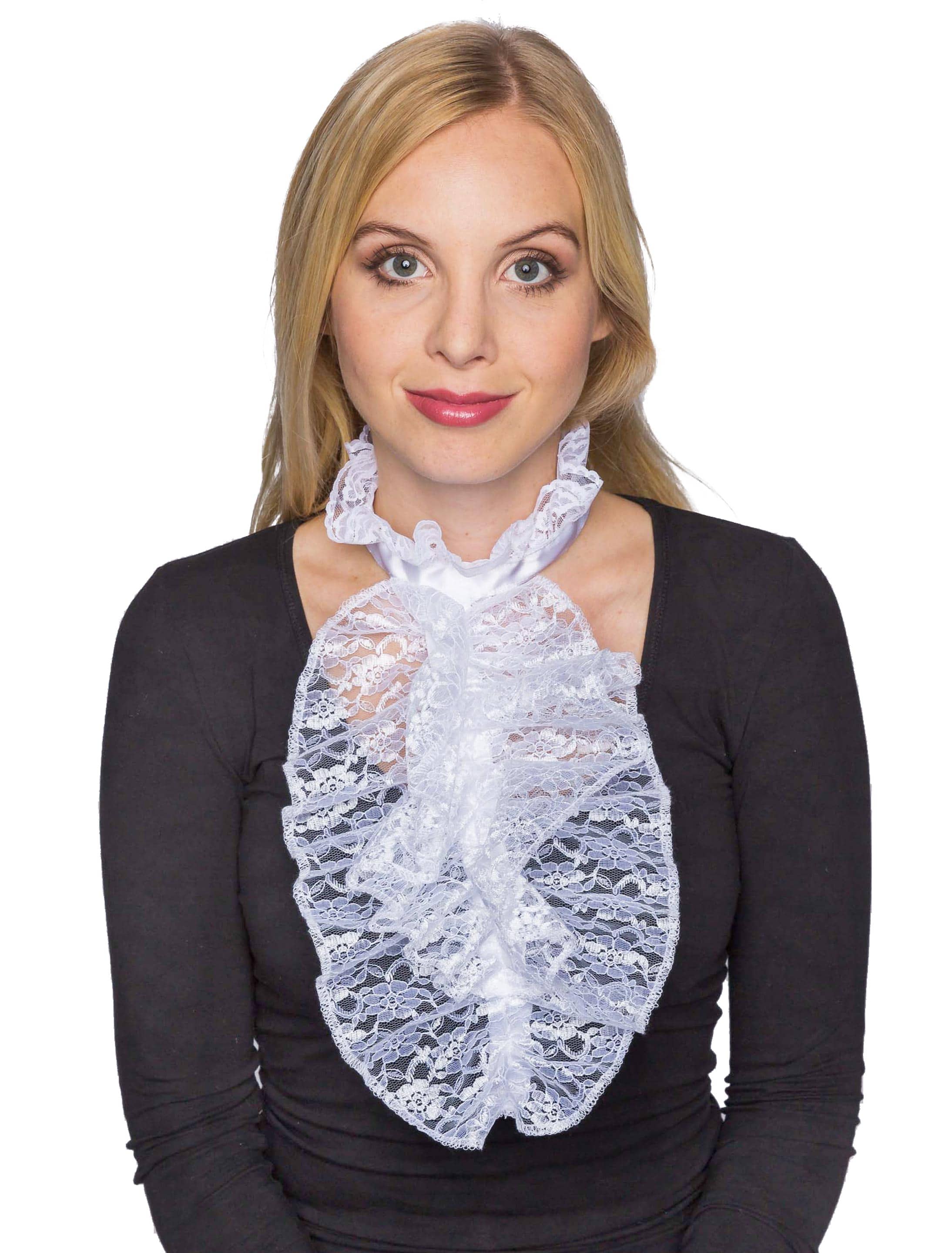 Jabot mit Spitze weiß one size