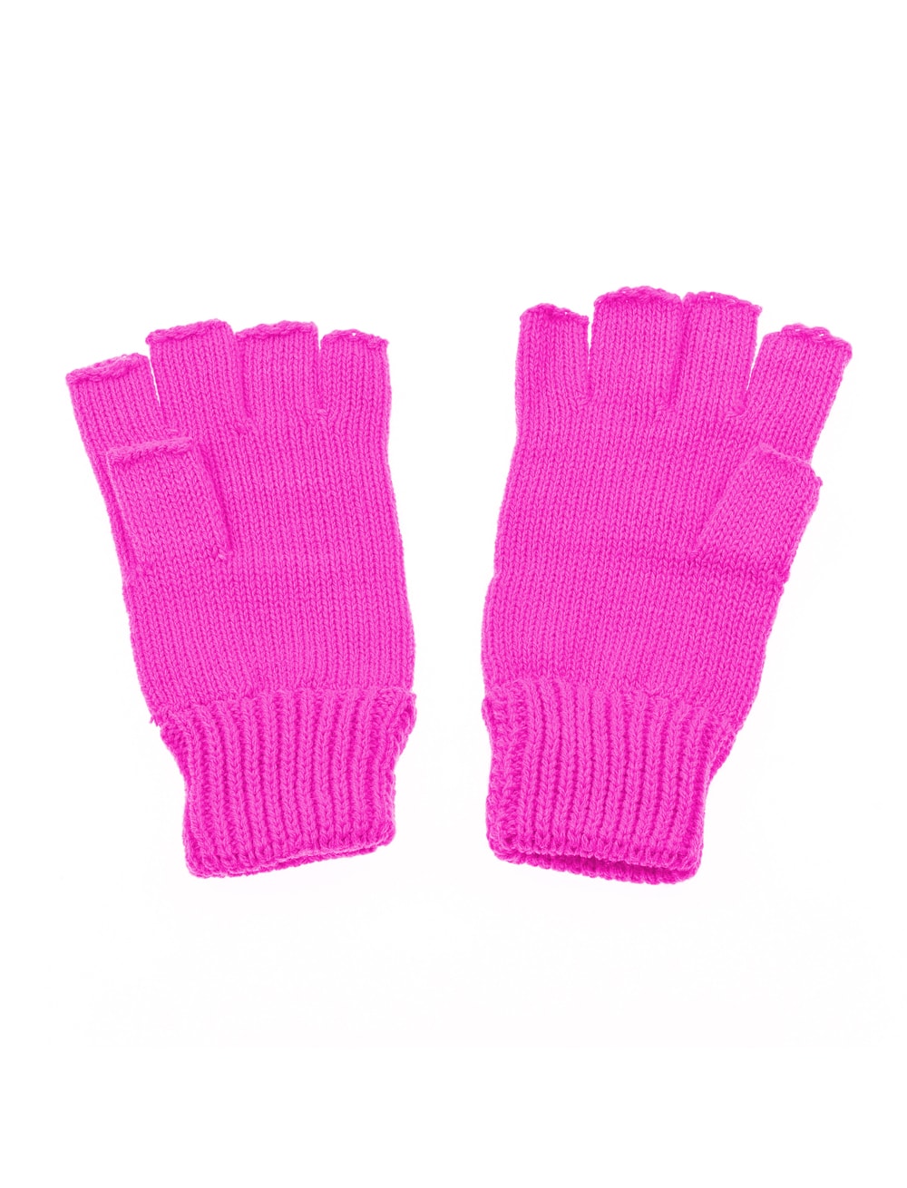 Strickhandschuhe fingerlos neonpink