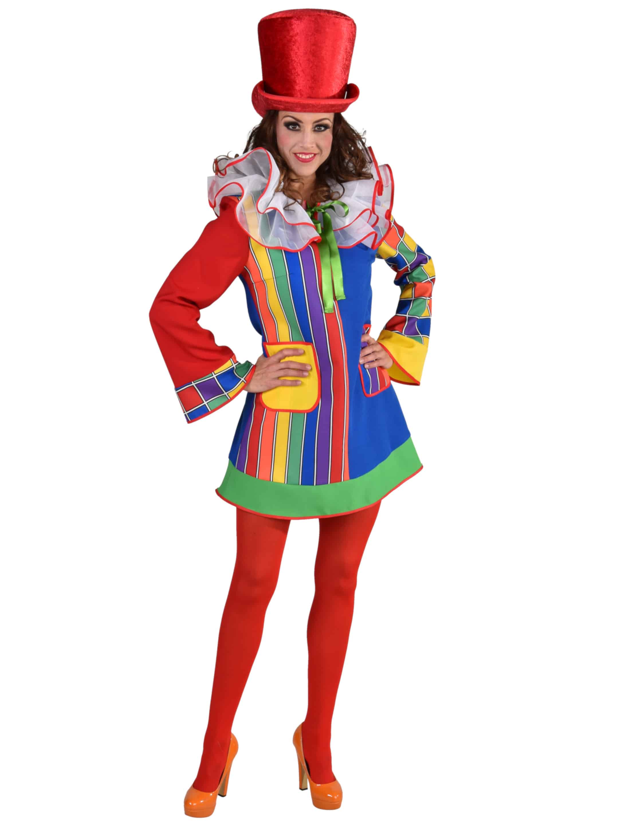 Kleid Clown Damen bunt 2XL/3XL