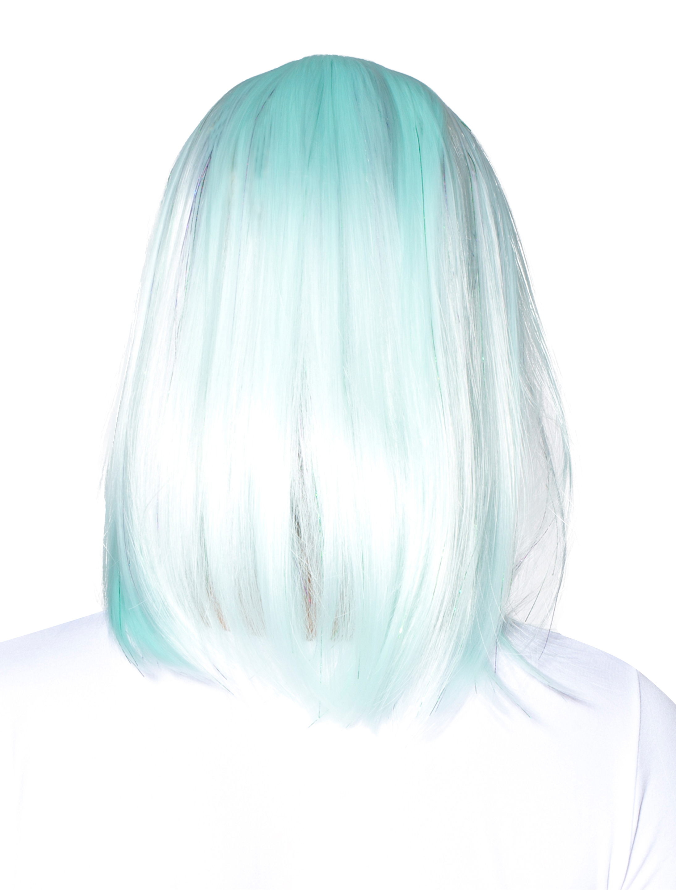 Perücke long Bob mit Pony mintgrün