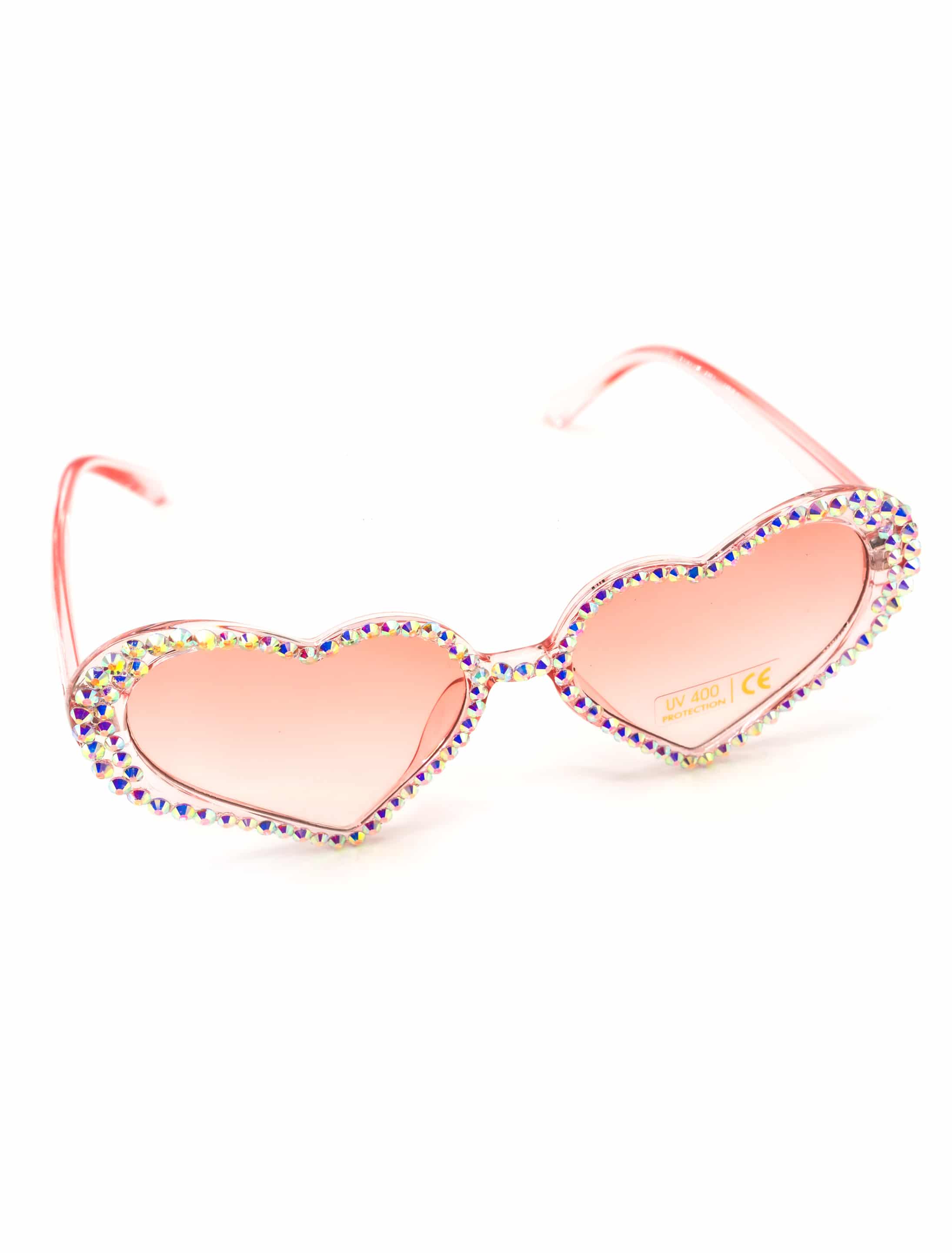 Brille Herz mit Strass rosa