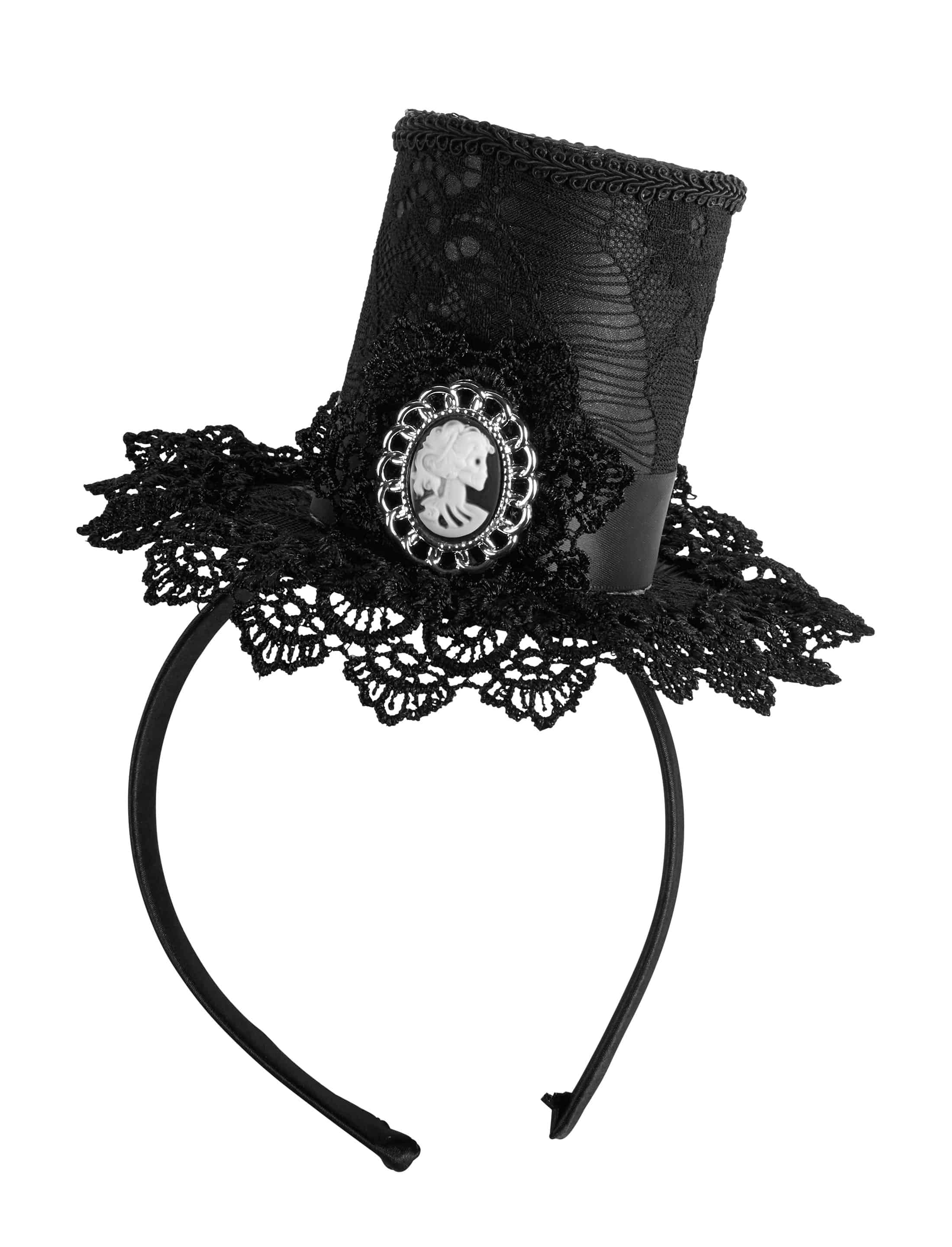 Haarreif Mini Zylinder mit Spitze schwarz