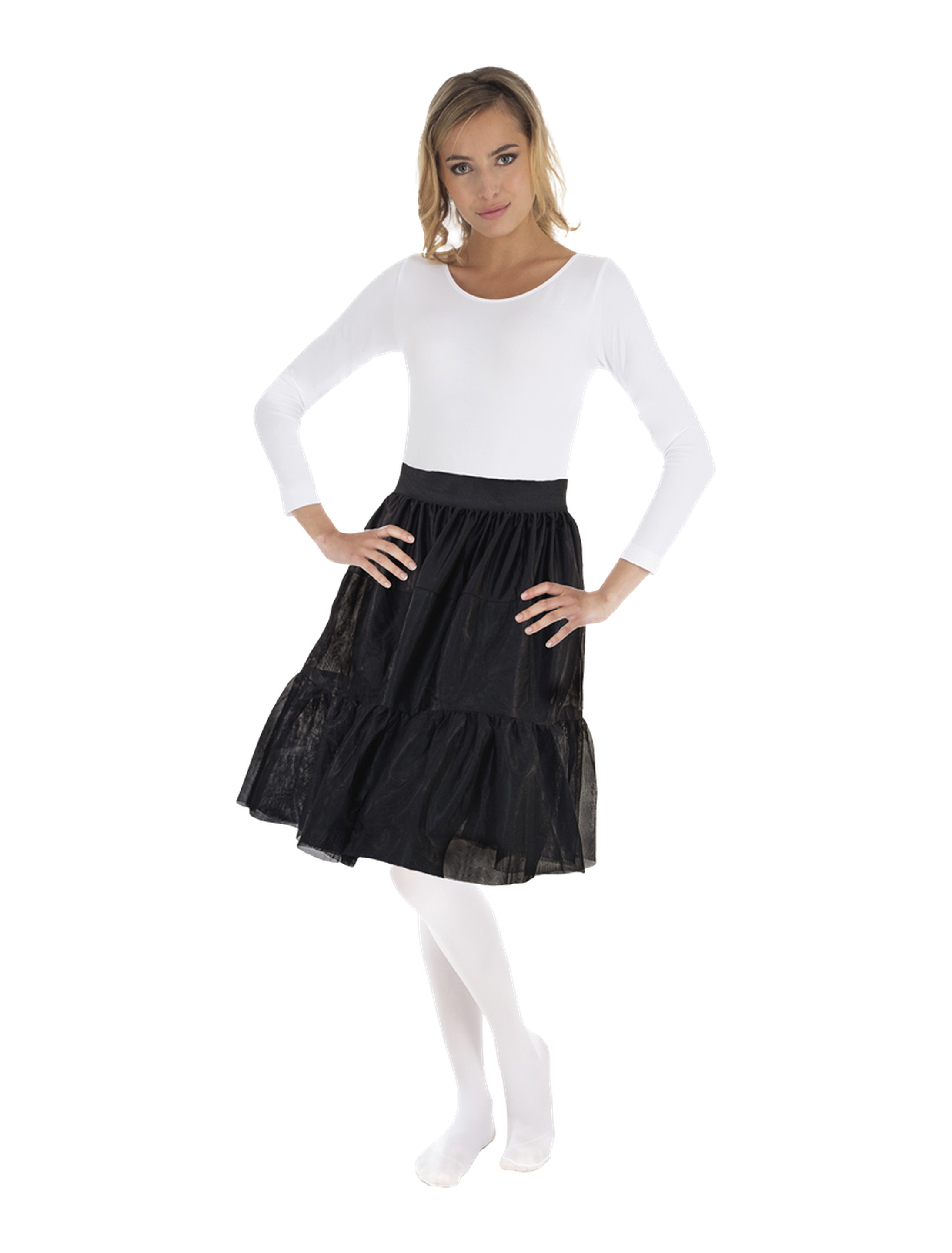 Petticoat lang Damen schwarz L/XL