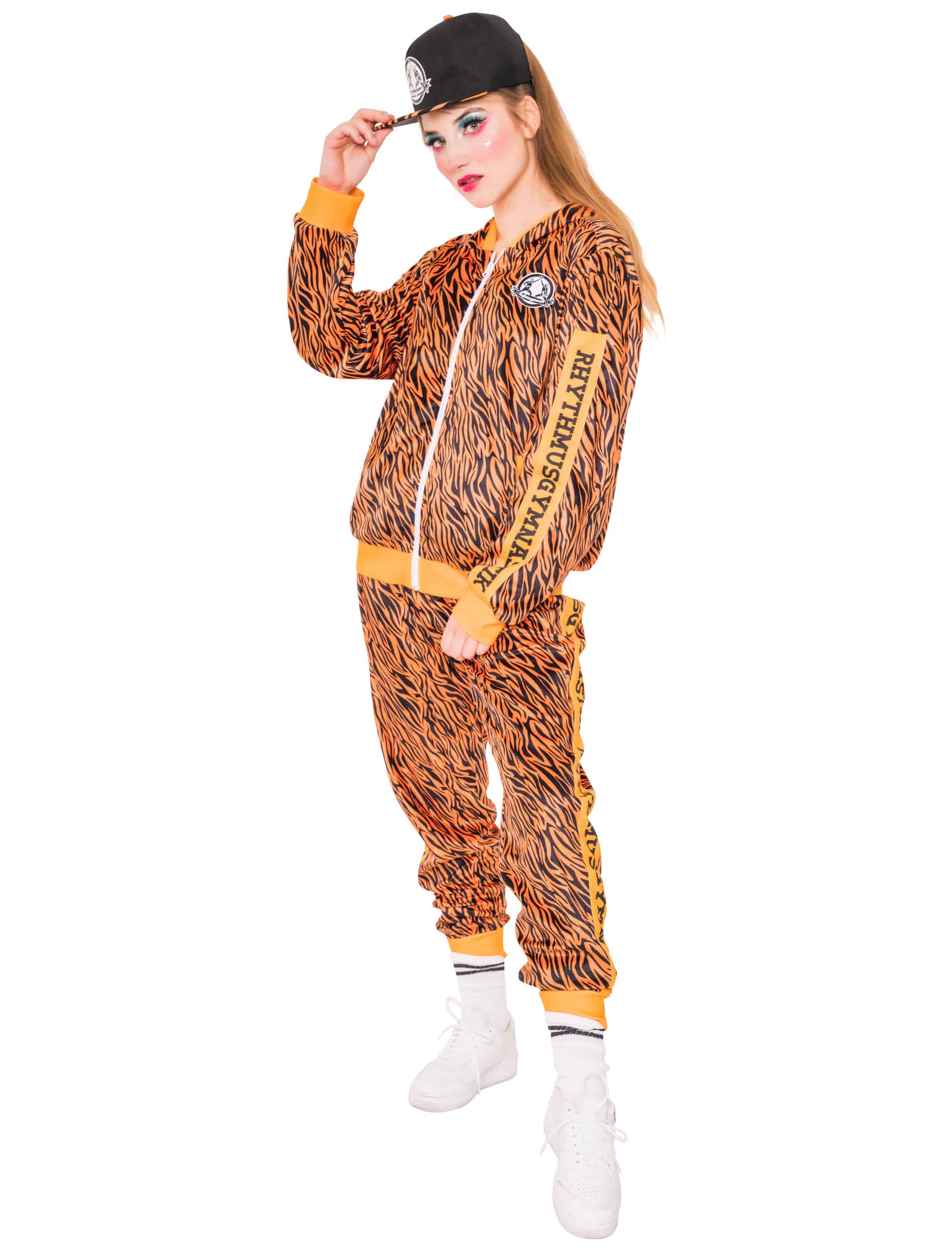 Jogginganzug Rhythmusgymnastik Tiger schwarz/orange L/XL