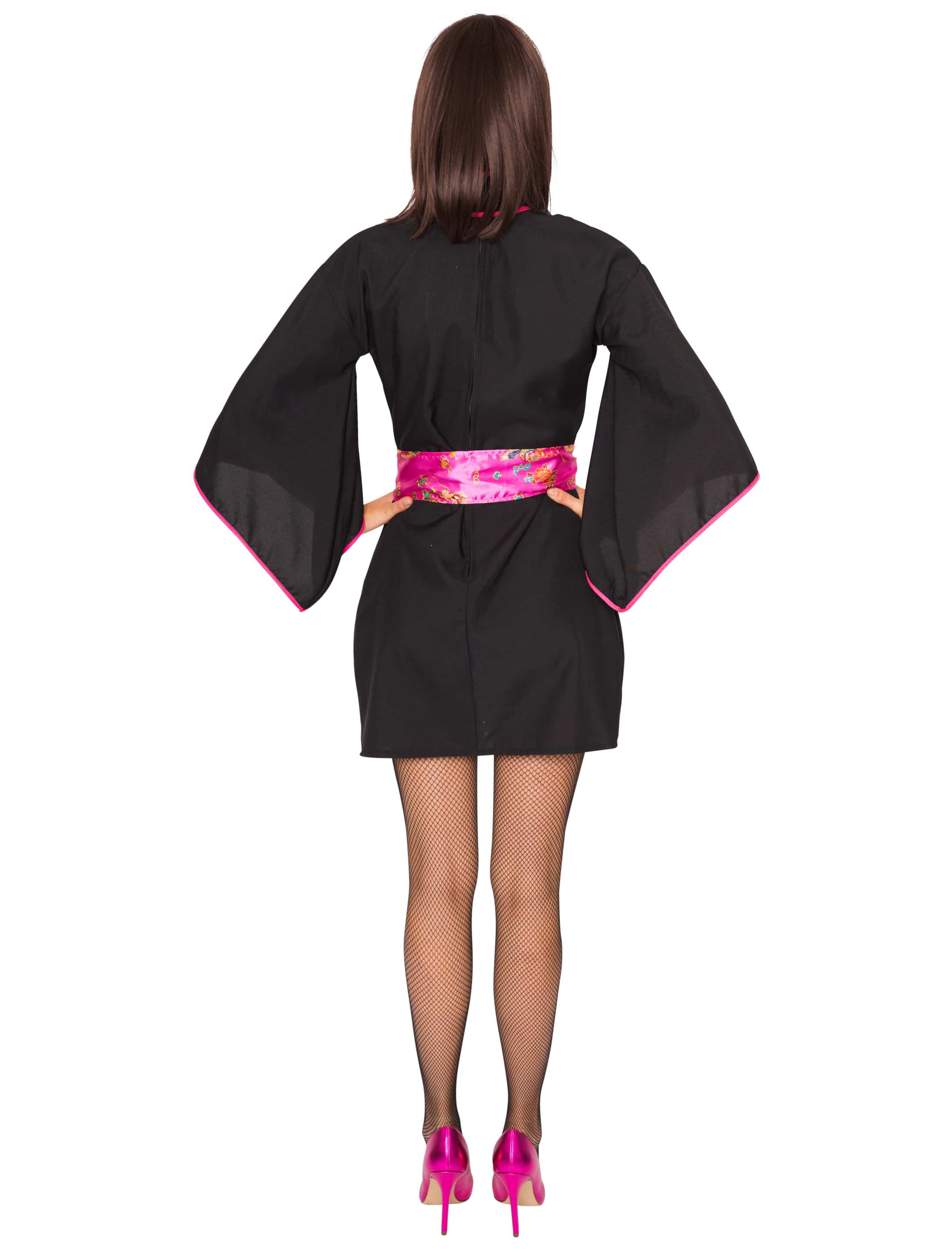 Kimono 2-tlg. schwarz/pink 3XL