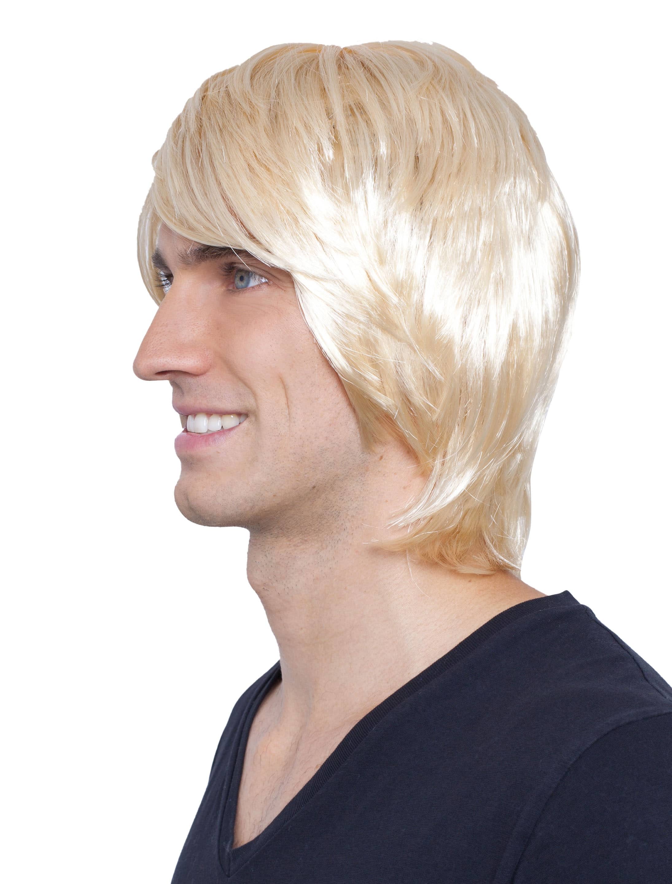 Perücke Prinz kurz glatt Pony blond Perücke Prinz kurz glatt Pony blond