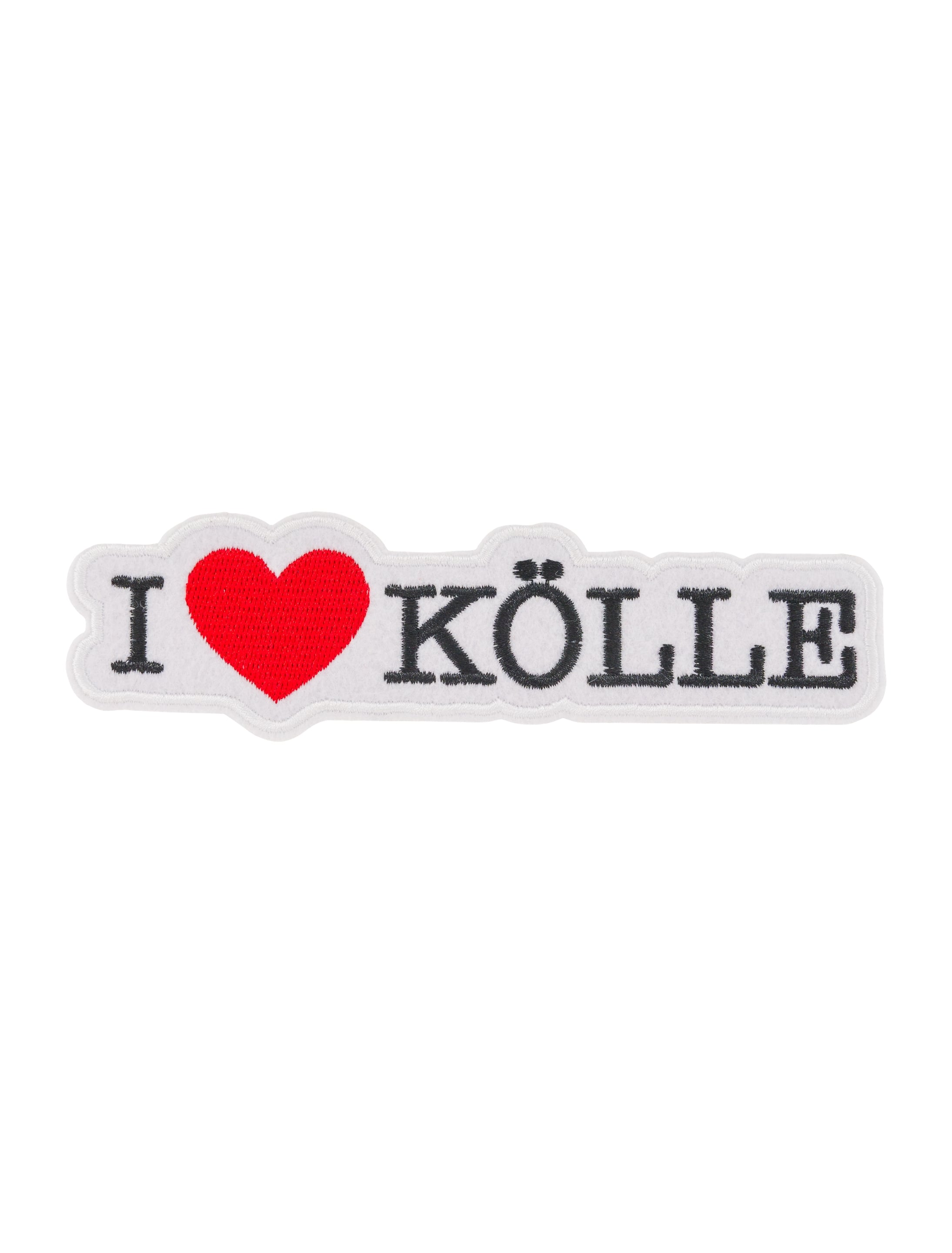 Bügelpatch I love Kölle 15cm rot/weiß