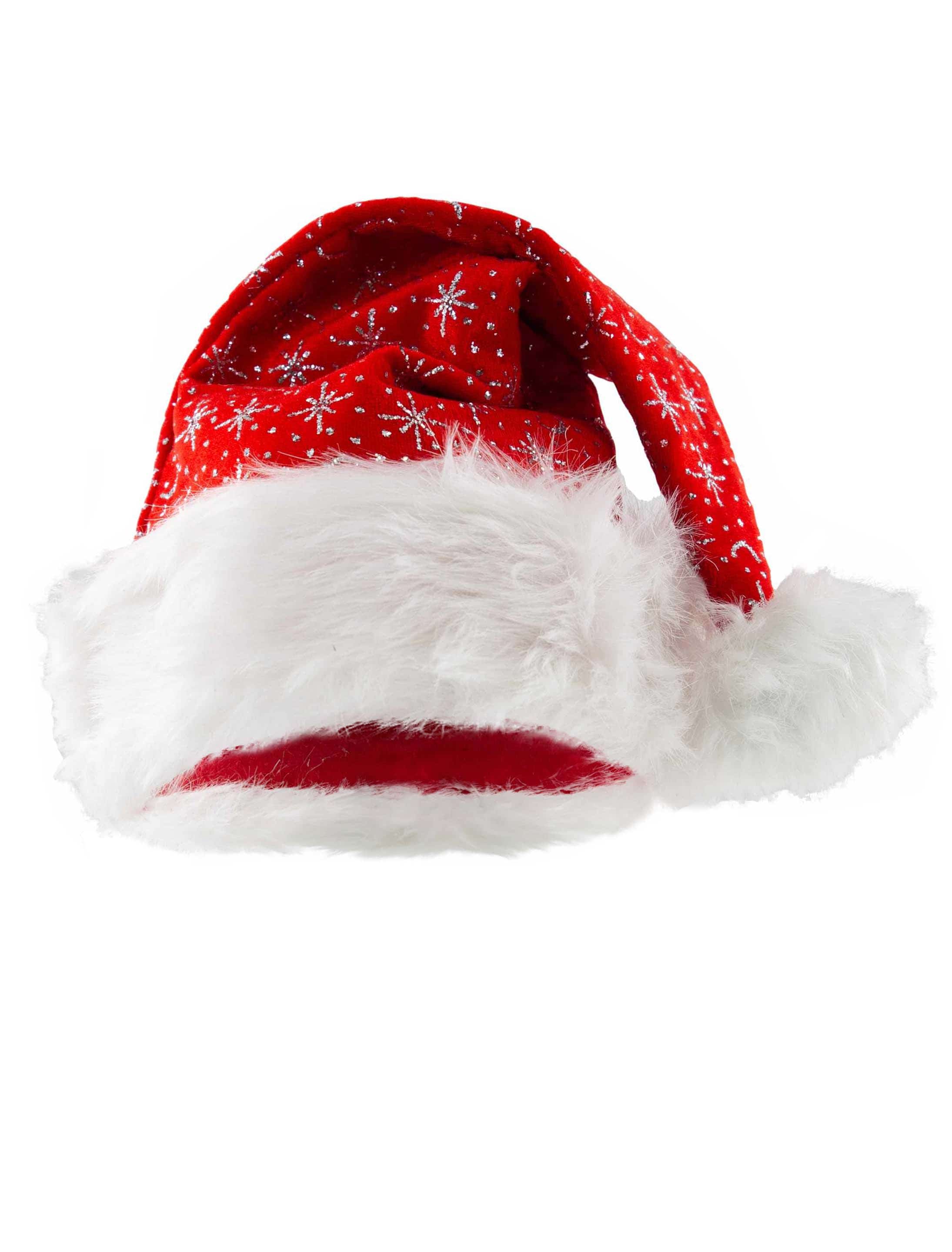 Weihnachtsmütze Samt mit Glitzer rot one size Weihnachtsmütze Samt mit Glitzer rot one size