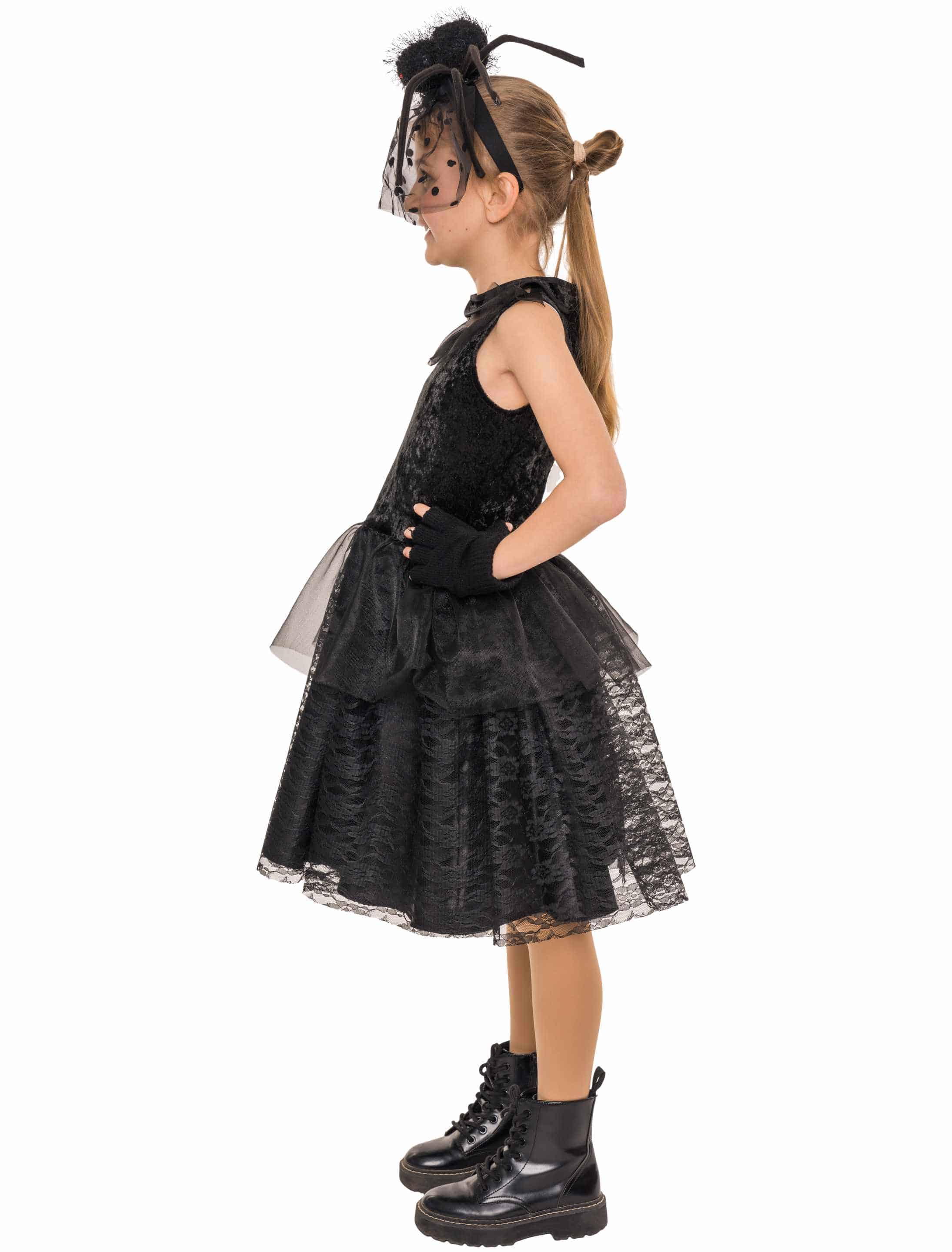 Kleid Gothic Schulmädchen Damen schwarz 128