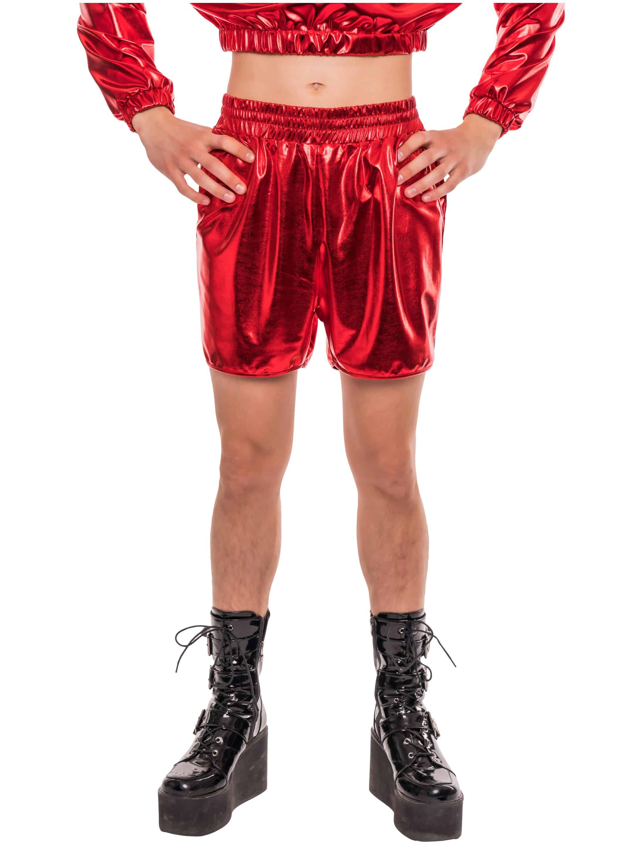 Hot Pants metallic Damen rot 2XS/XS