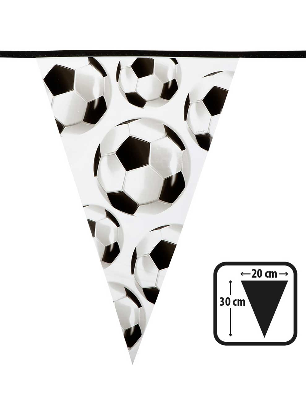 Wimpelkette Fußball 6 m schwarz/weiß