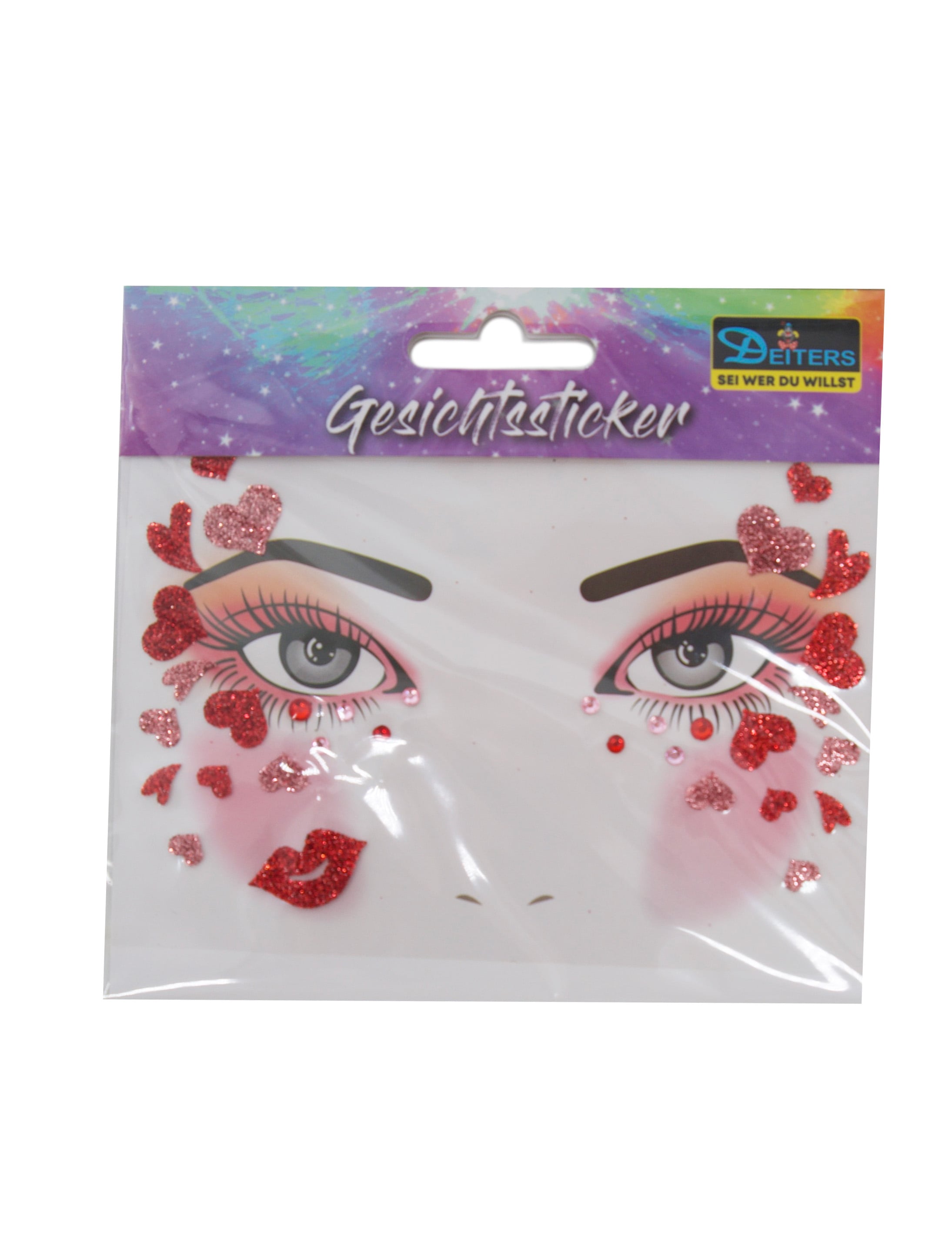 Gesichtssticker Love rot