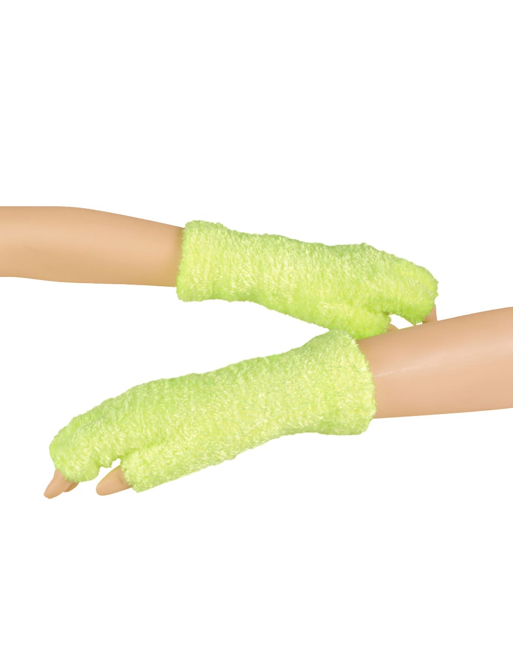 Handschuhe fingerlos Flausch gelb one size