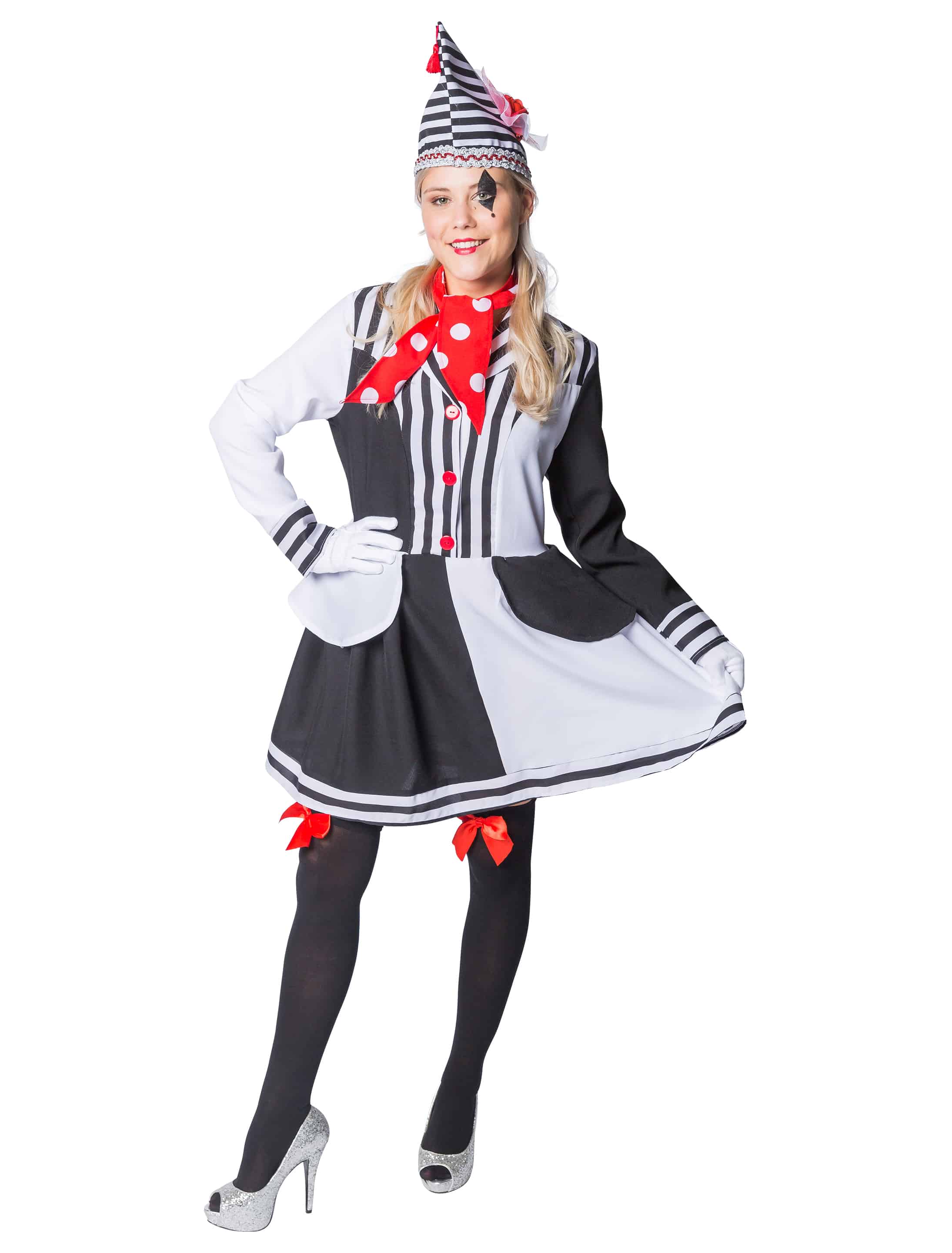 Kleid Pantomime deluxe 2-tlg. schwarz/weiß 3XL