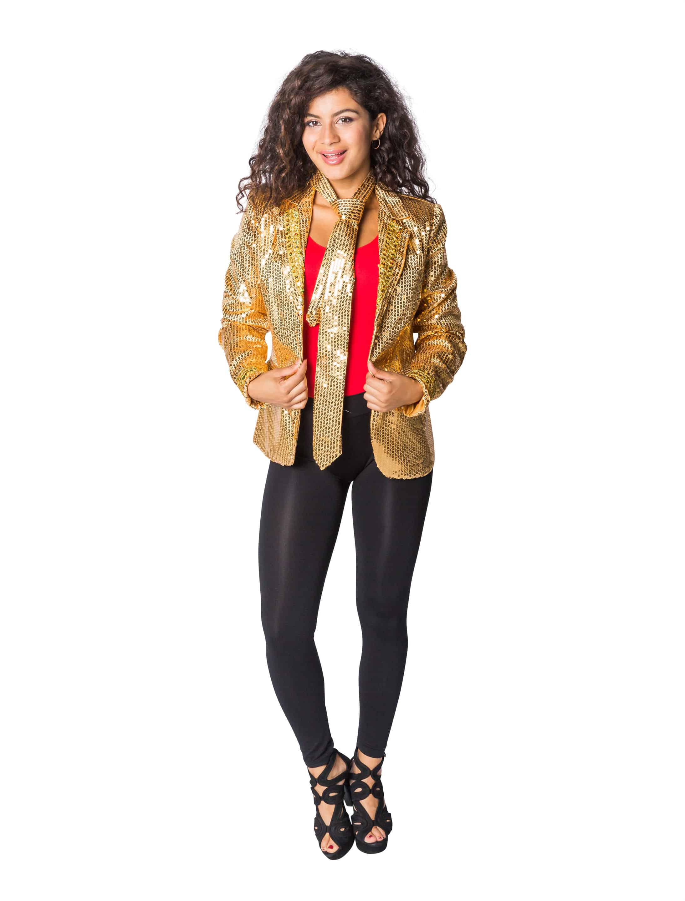 LED Paillettenjacke Damen gold 46