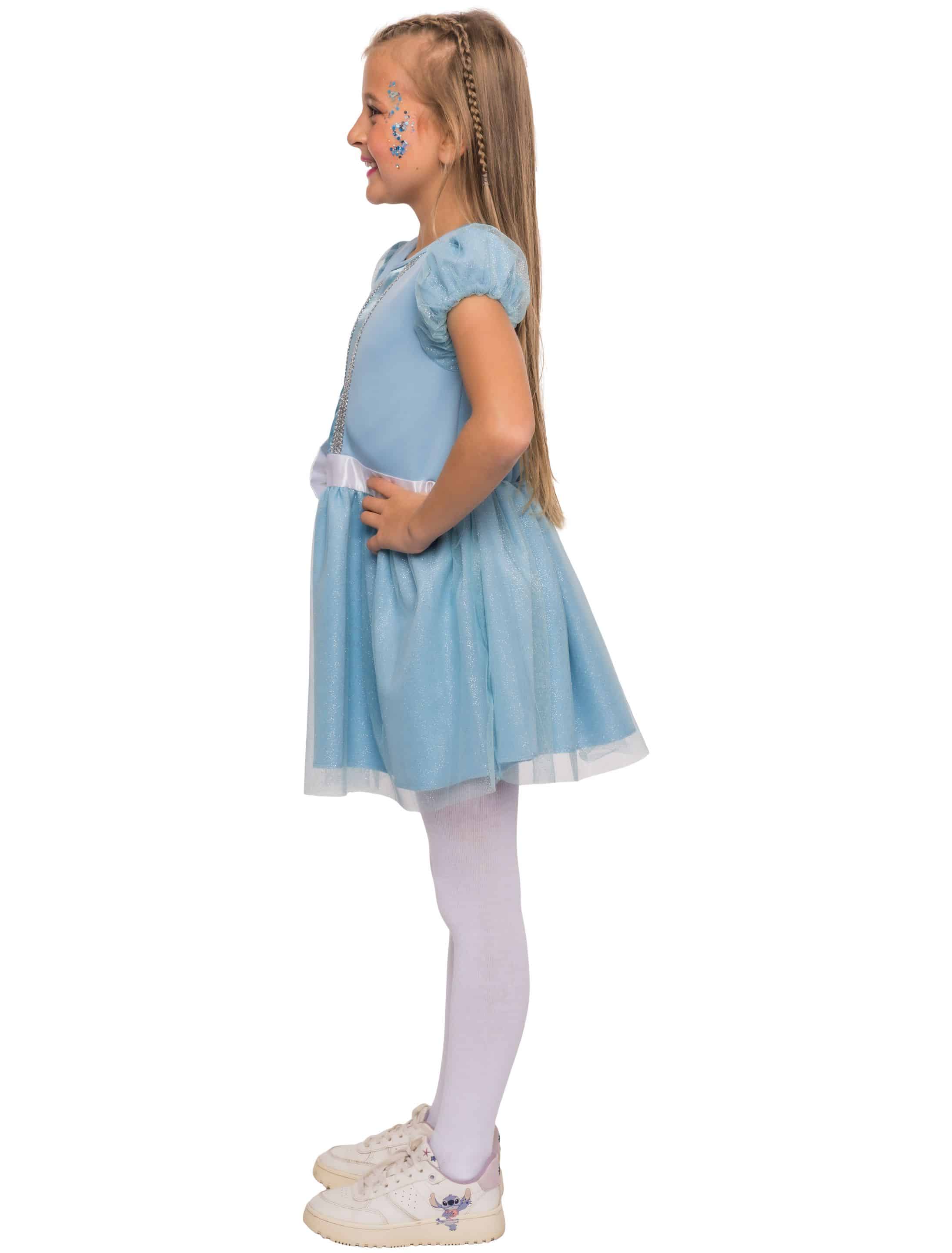 Kleid Cinderalla Unifarben Mädchen blau 92/104