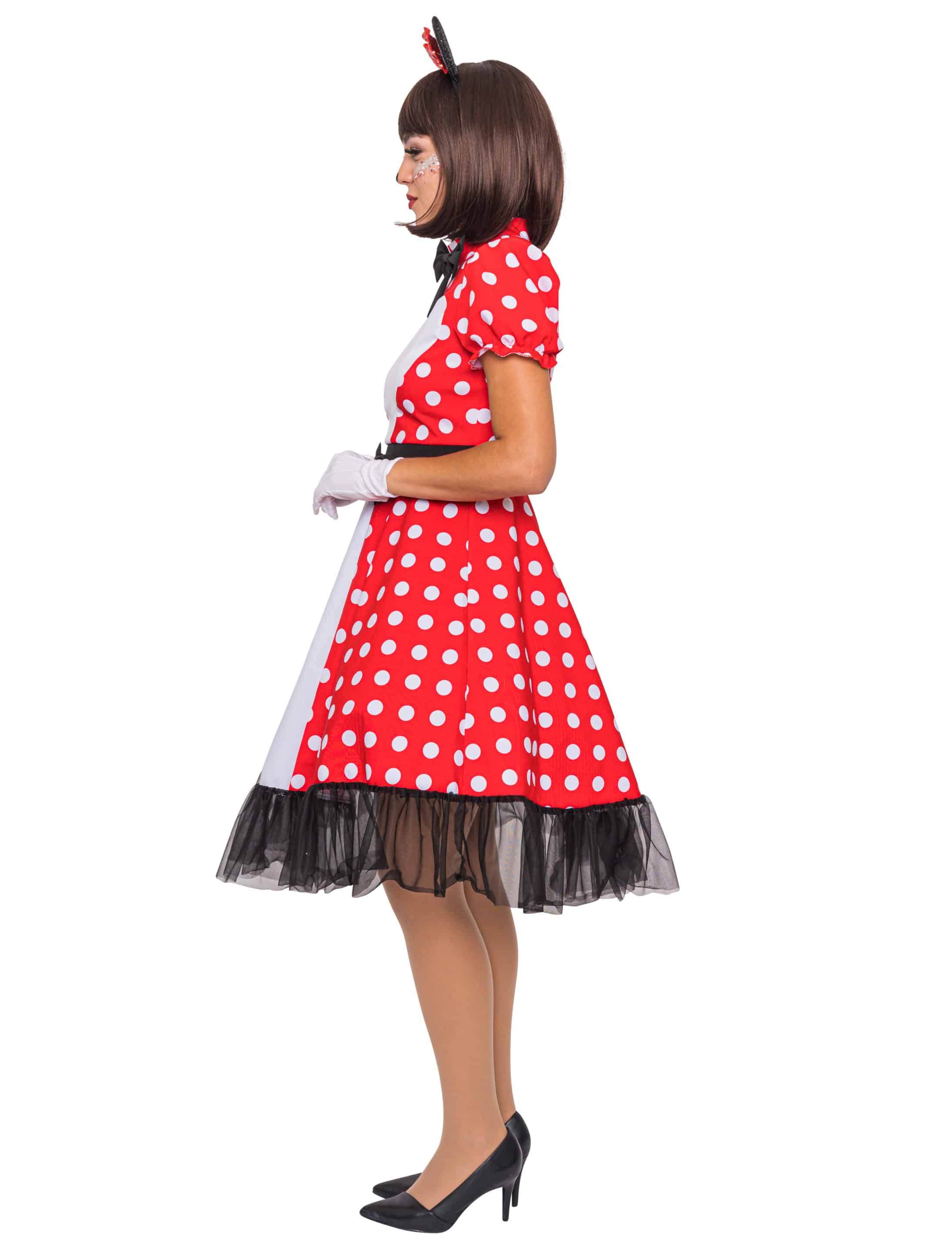 Kleid Mausi schwarz/weiß/rot 3XL