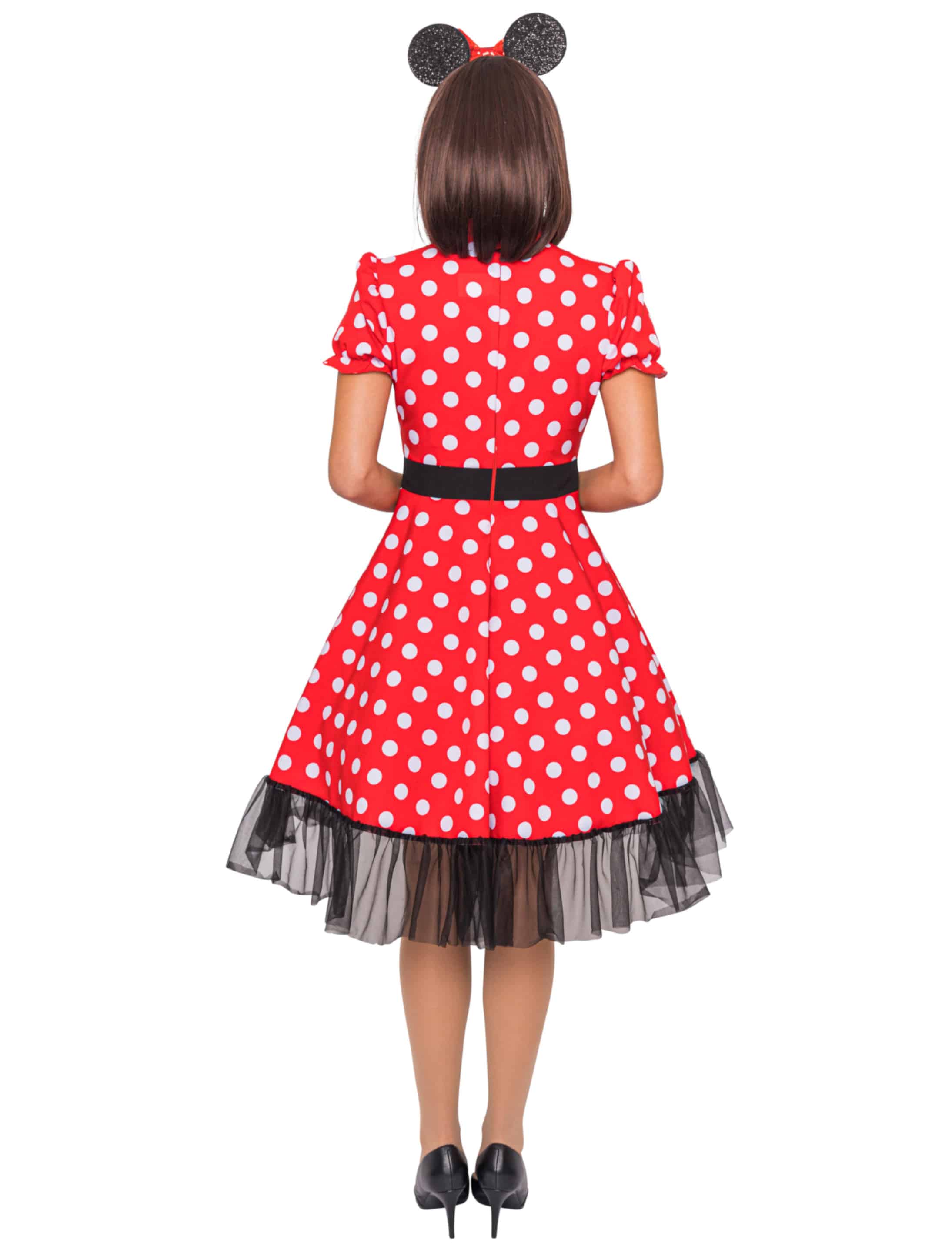 Kleid Mausi schwarz/weiß/rot S