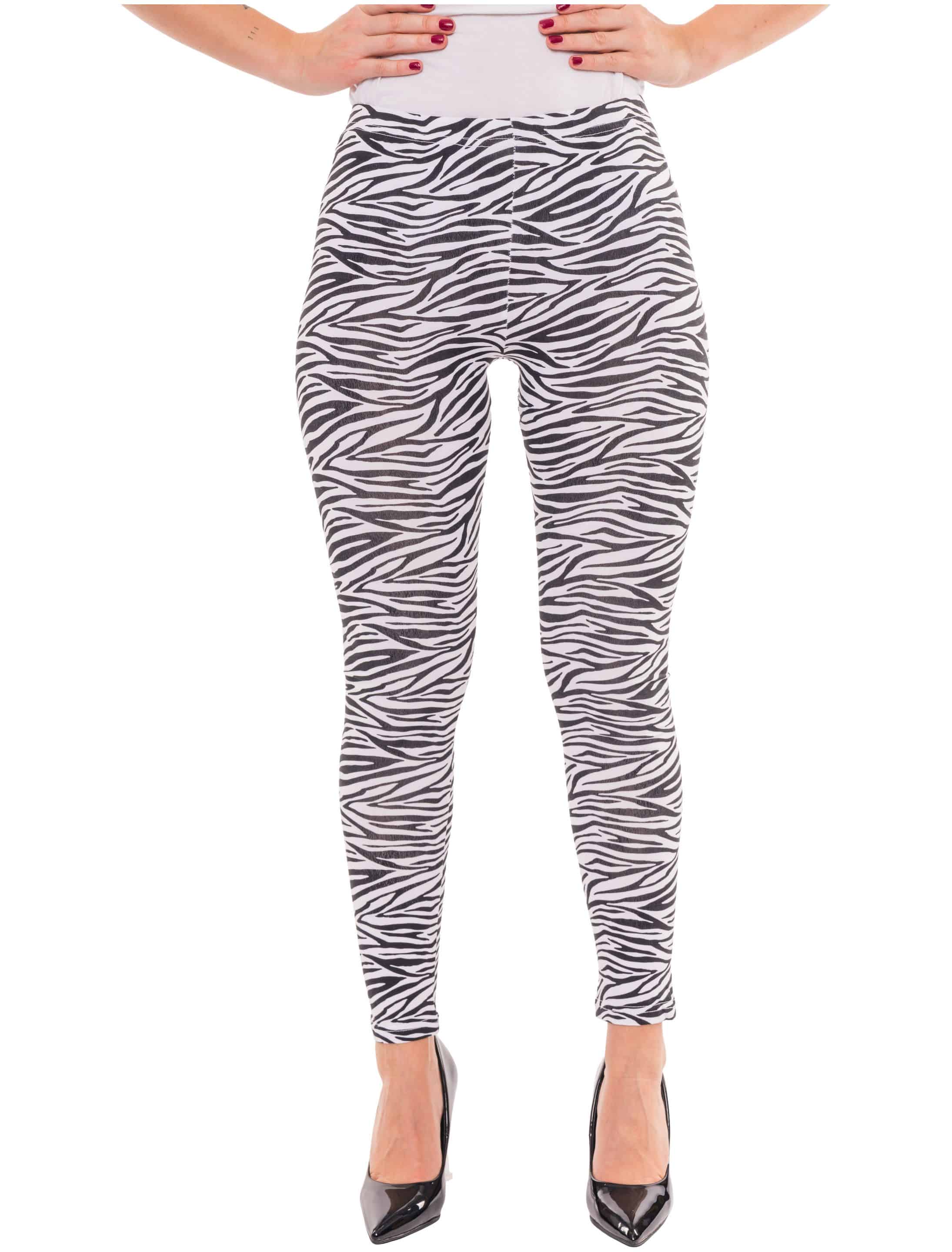 Leggings Zebra Damen schwarz/weiß L/XL