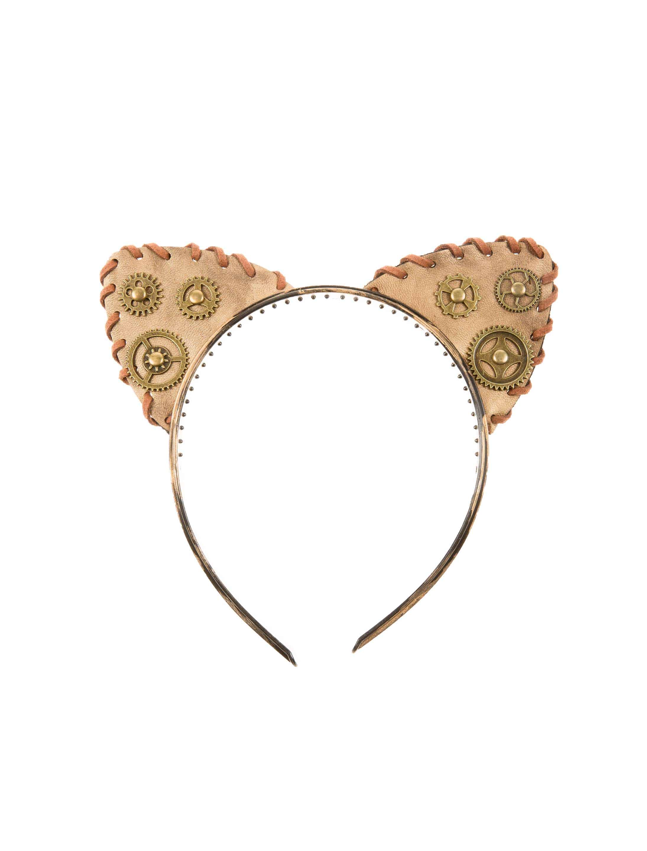 Haarreif Katzenohren Steampunk braun