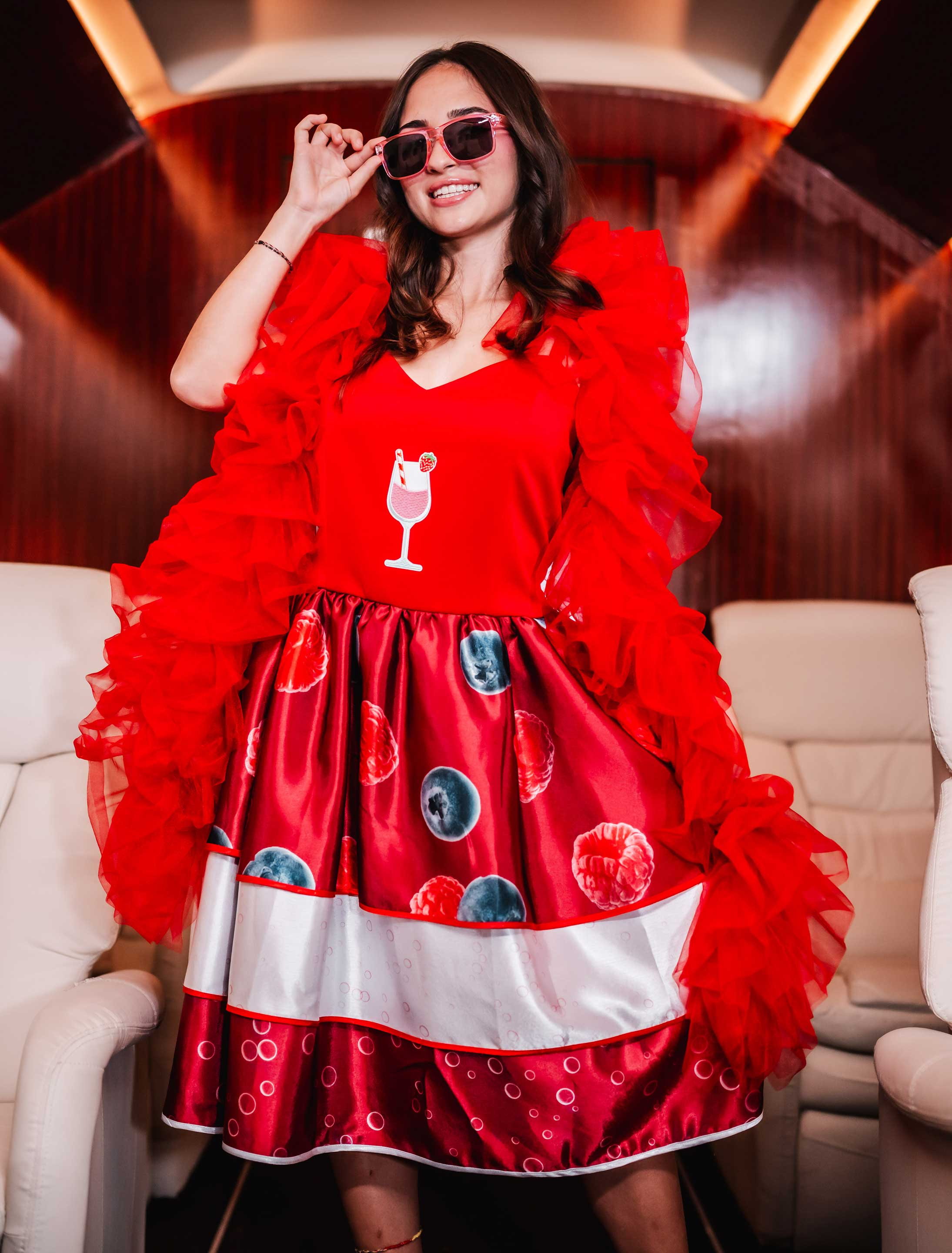 Kleid Beerencocktail weinrot XS