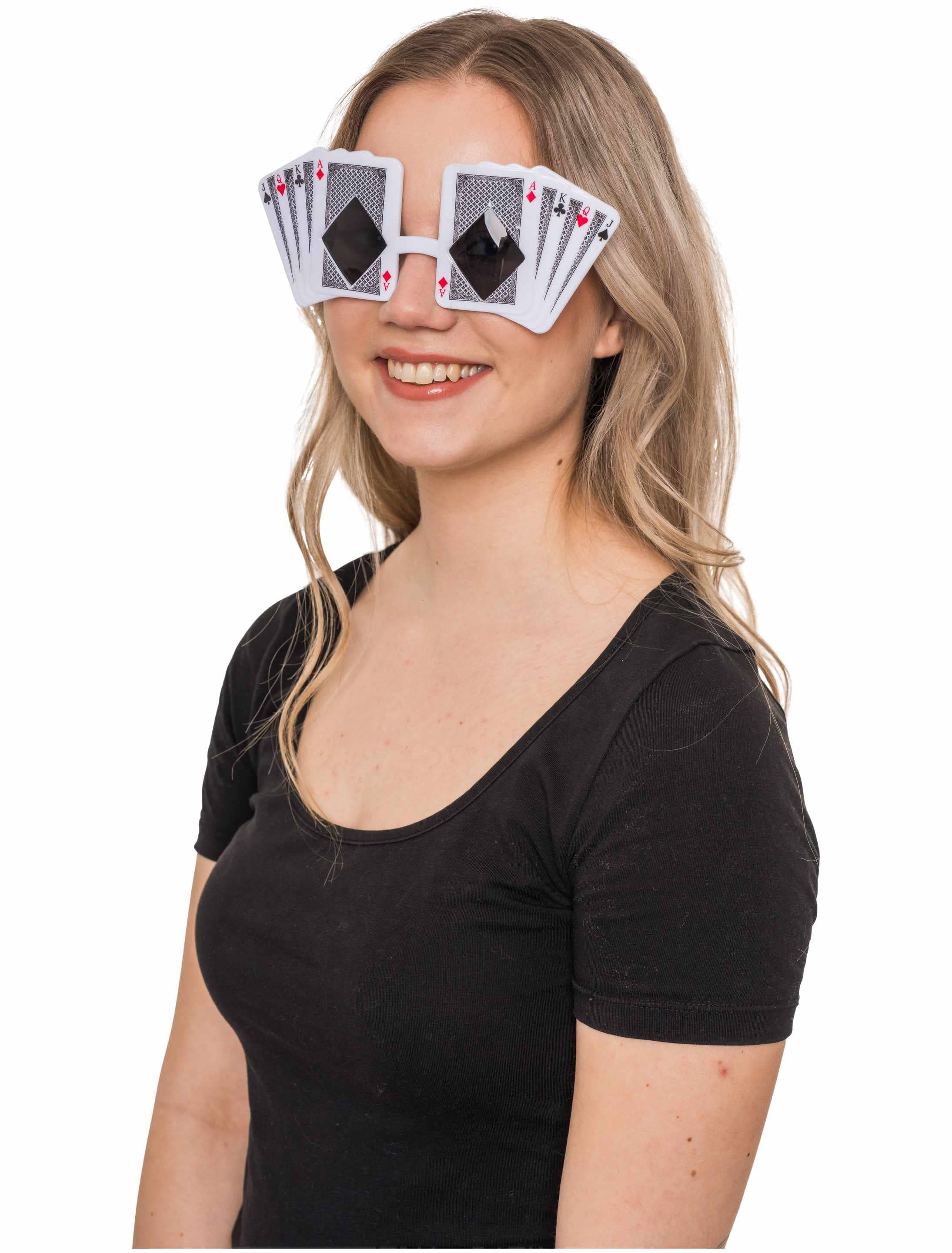 Brille Poker schwarz/weiß/rot