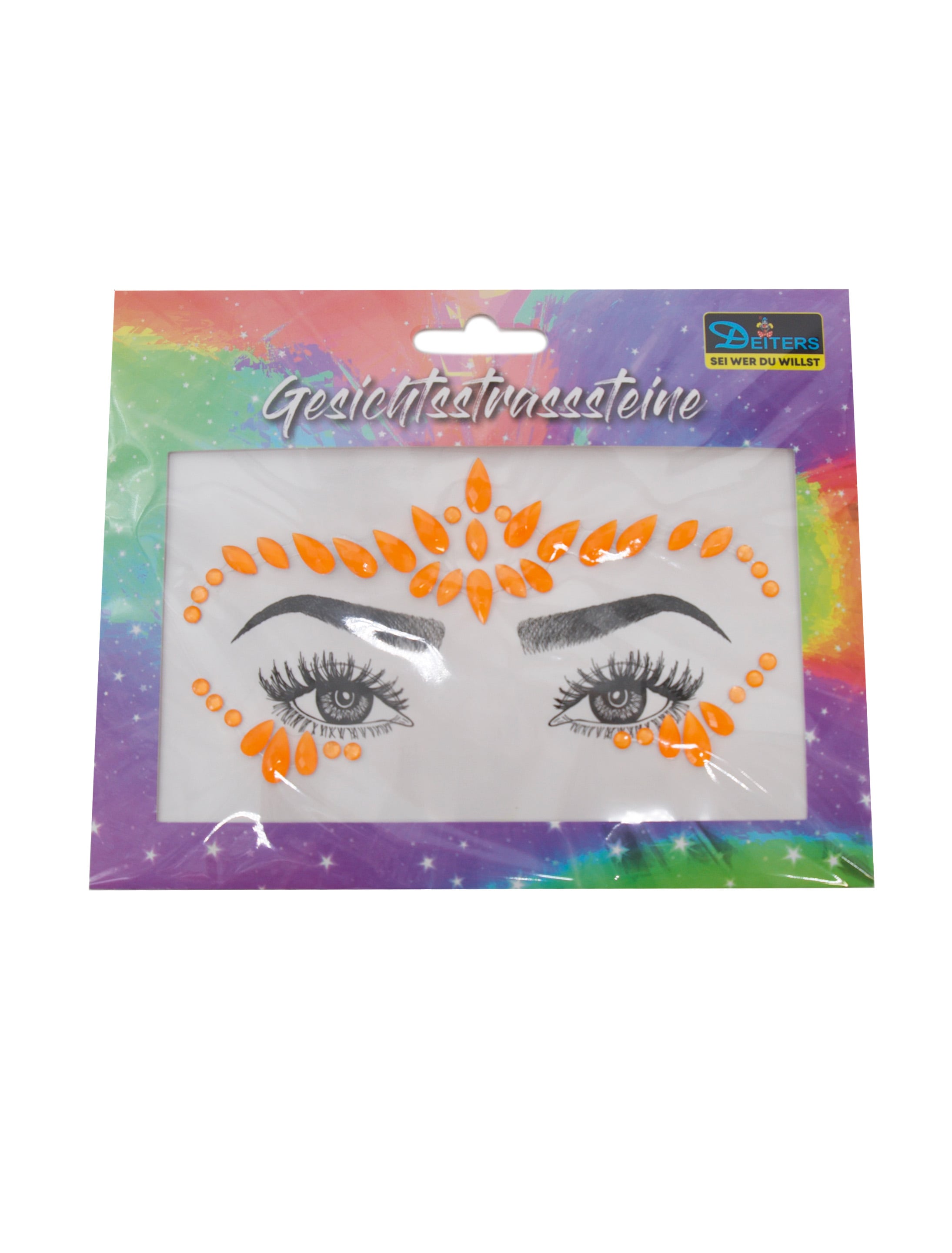 Gesichtsstrasssteine neonorange