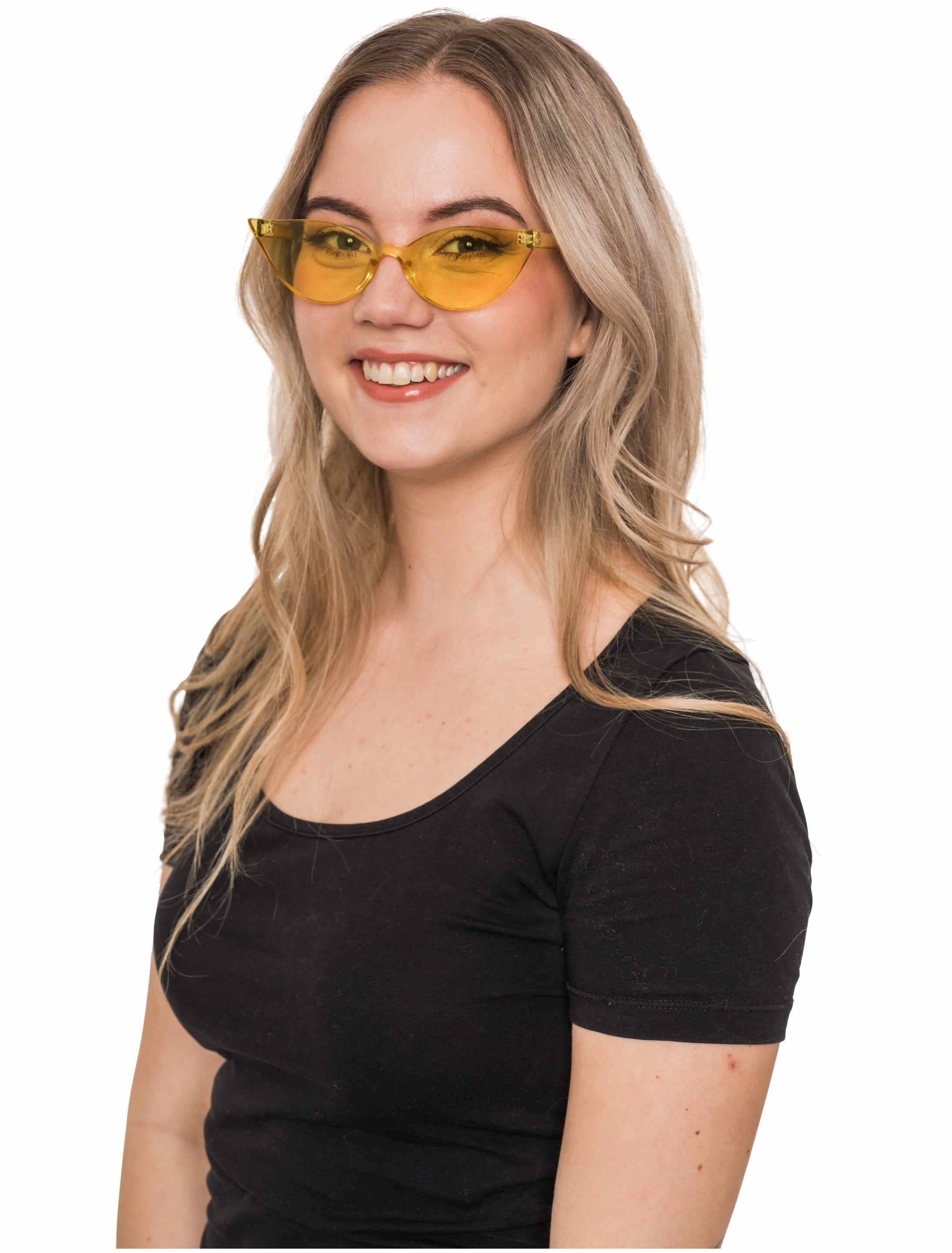 Brille Cat Eye transparent gelb