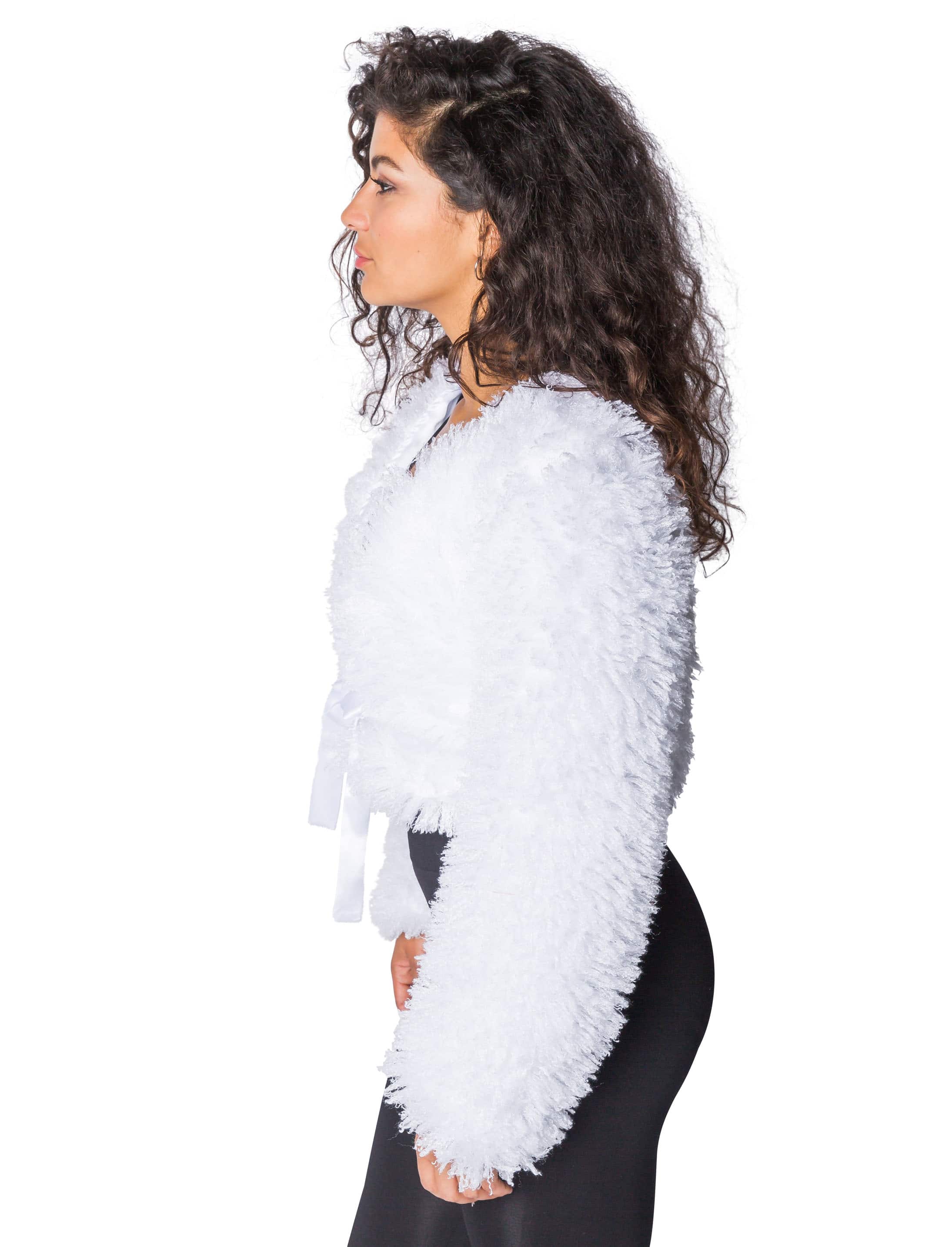 Jacke kurz flauschig Damen weiß XL/2XL