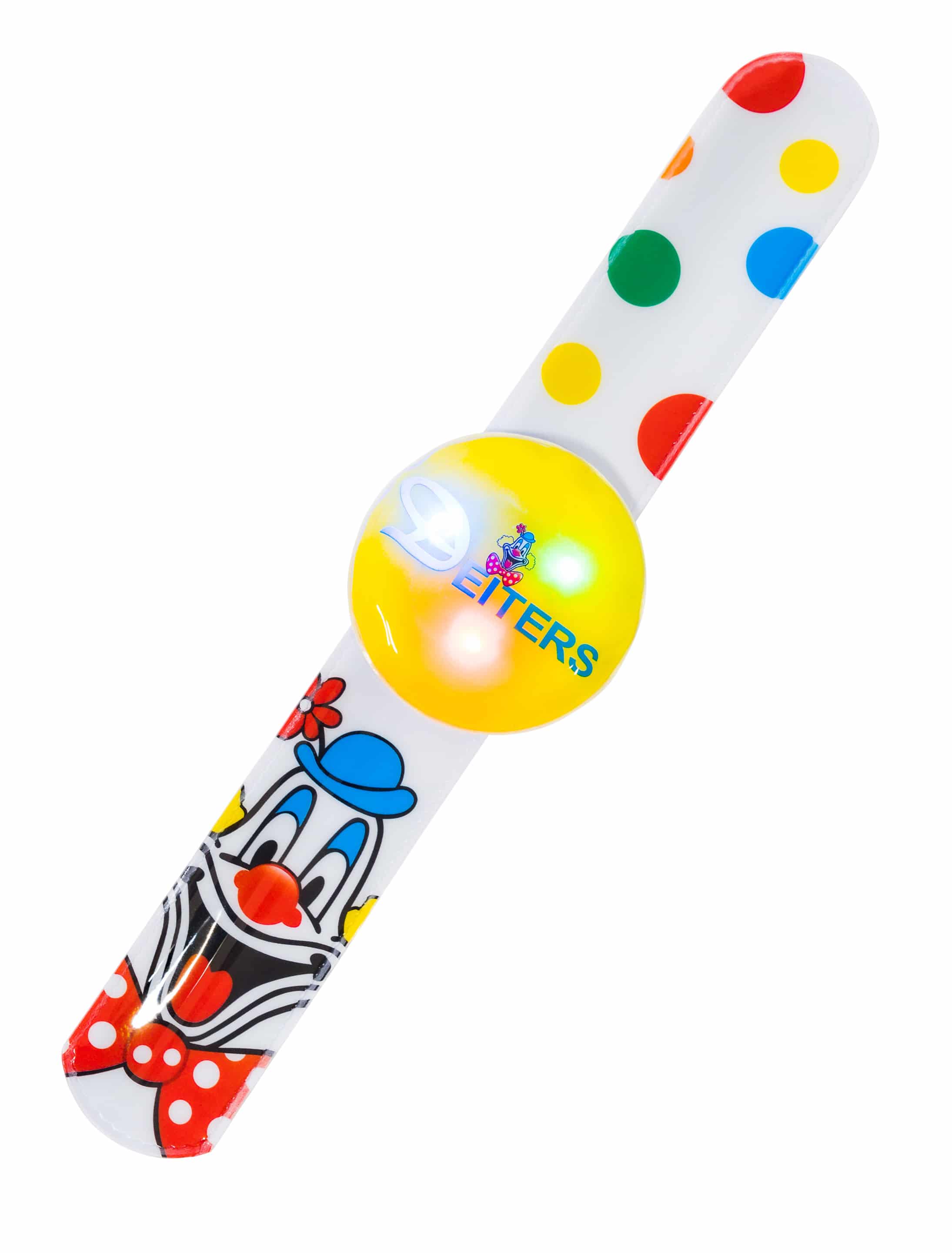 LED Schnapparmband Deiters Clown weiß