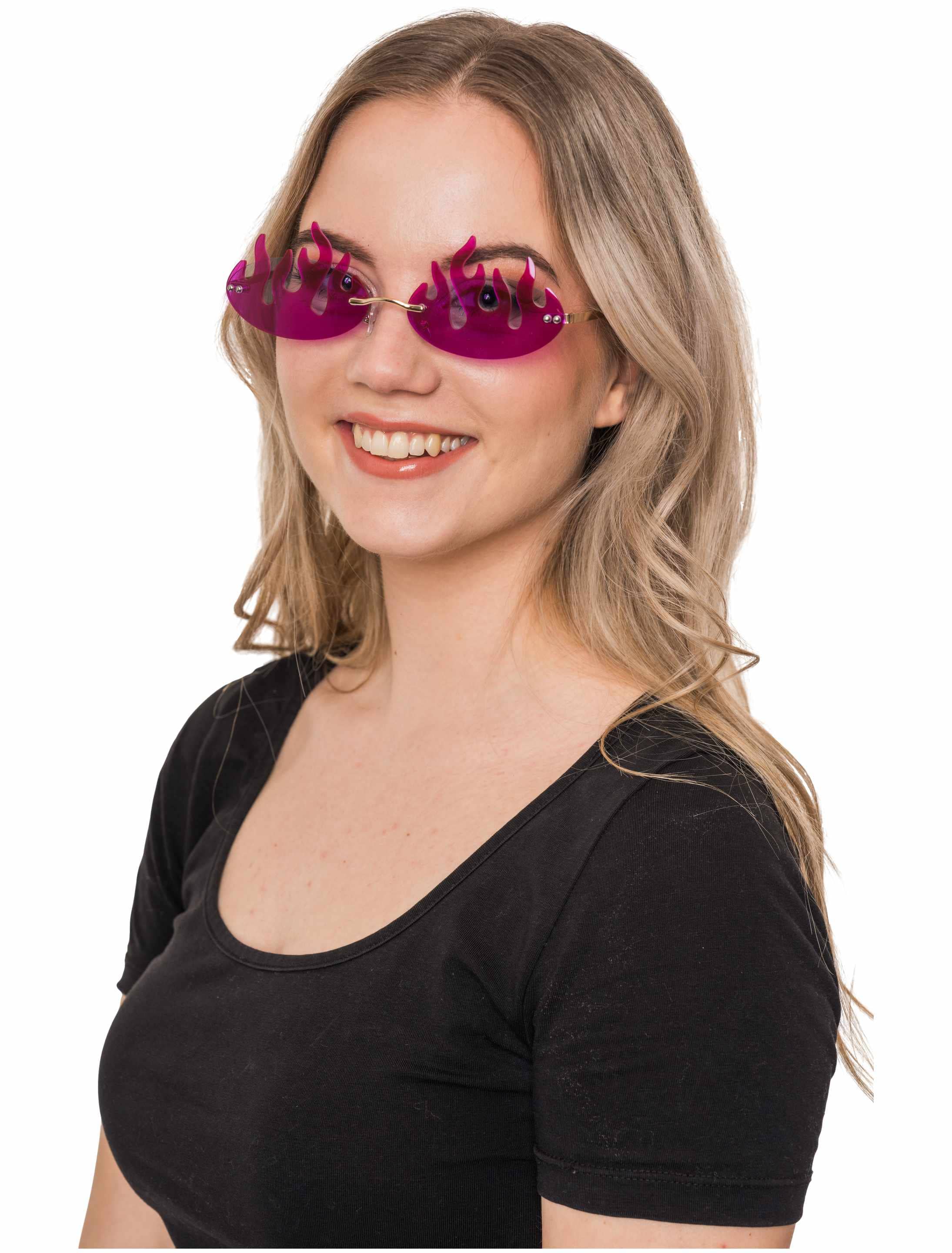 Brille mit Flammen lila