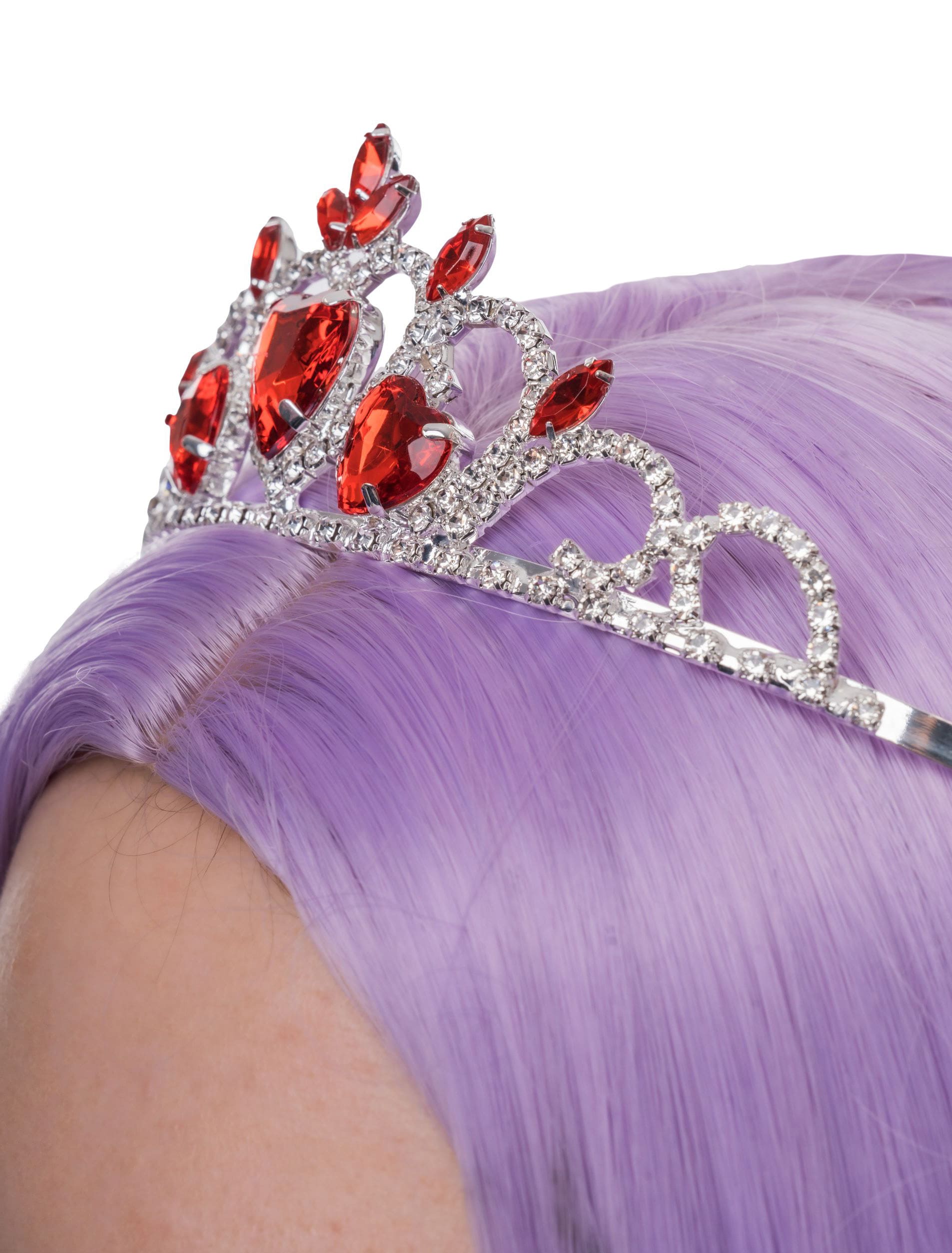 Diadem Eva mit Kristall Damen rot/silber Diadem Eva mit Kristall Damen rot/silber